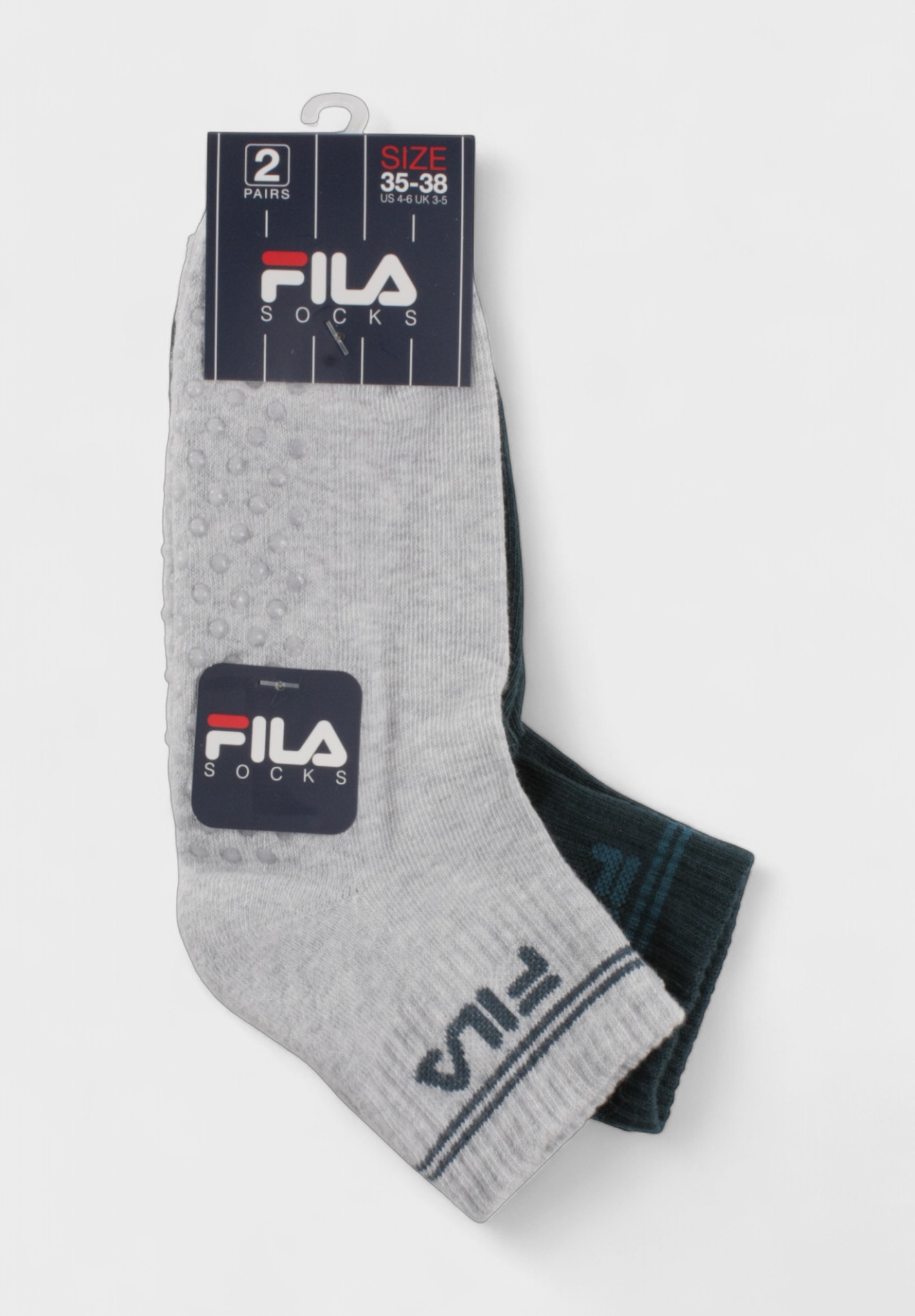 Fila Παιδικές Αθλητικές Κάλτσες FILA με Αντιολισθητικά Ταπάκια – Γκρι - Πετρολ F8939-376-Πολύχρωμο