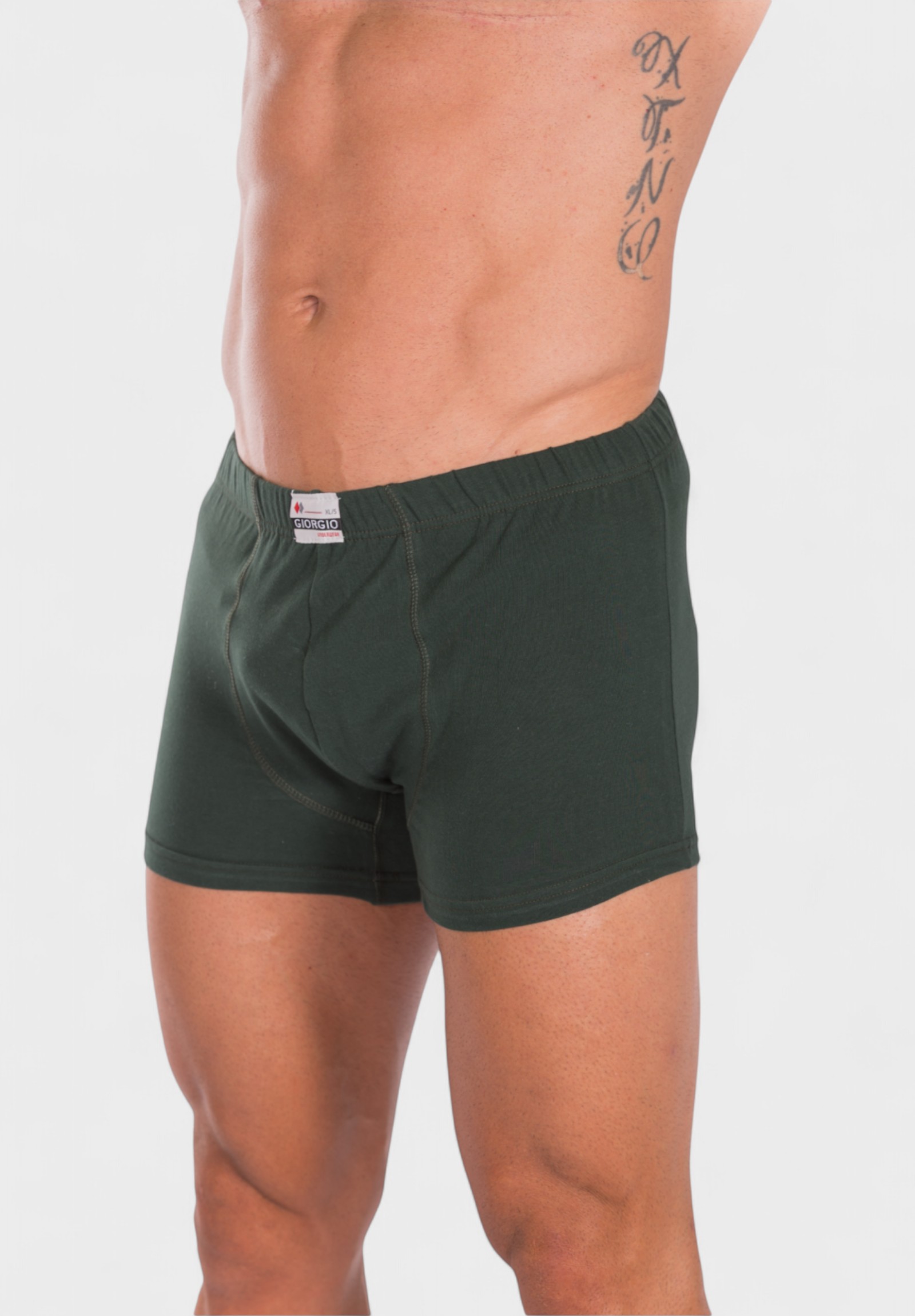 Ανδρικό μποξεράκι Giorgio εφαρμοστό πράσινο βαμβάκι λύκρα GRG1000-6-Πράσινο φωτογραφία