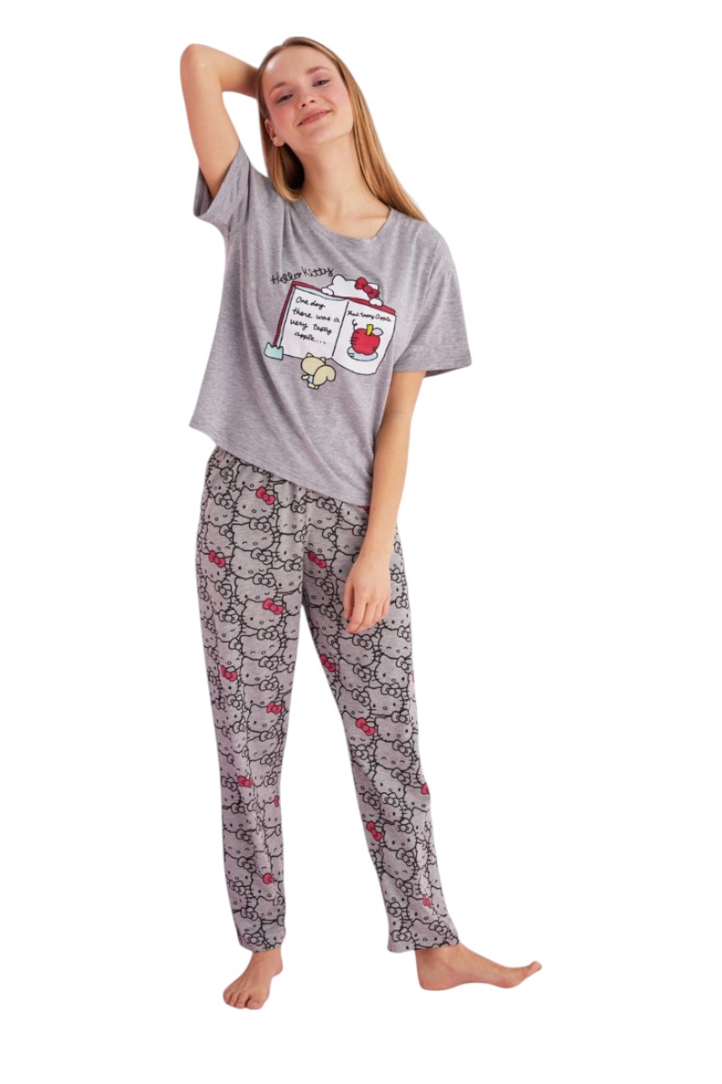 Sexen Πιτζάμα γυναικεία Hello Kitty Books Sexen HK001A-Γκρι