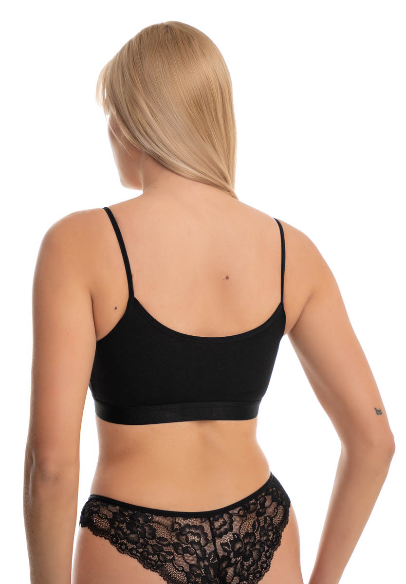 Μπουστάκι γυναικείο απαλό Modal 2640-Μαύρο φωτογραφία