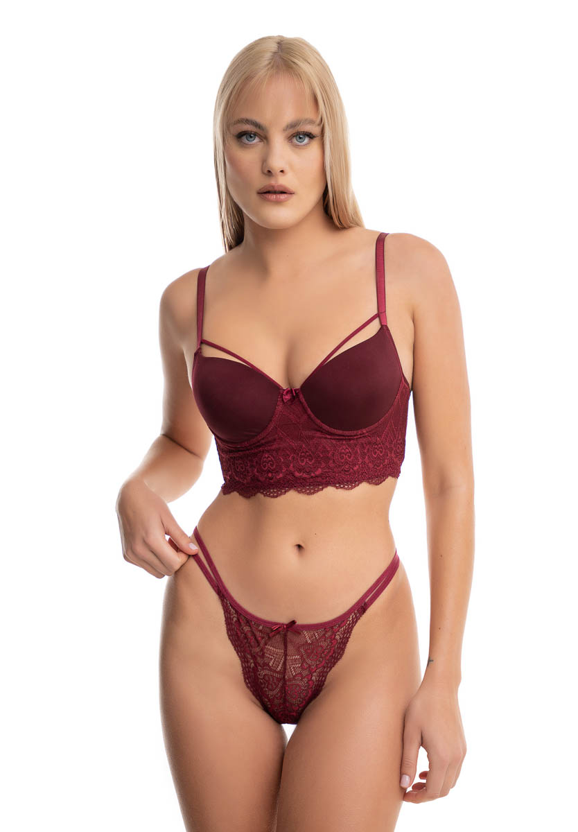  Σετ bralette-slip No Push Up χωρίς ενίσχυση Koza 80237 80237-Μπορντώ 2025