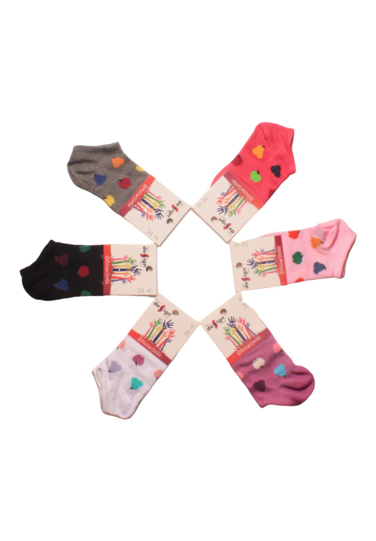 Σοσόνια παιδικά για κορίτσι Apples Design σε διάφορα χρώματα Super Προσφορά 6 Τεμ. DSN5358-Πολύχρωμο φωτογραφία