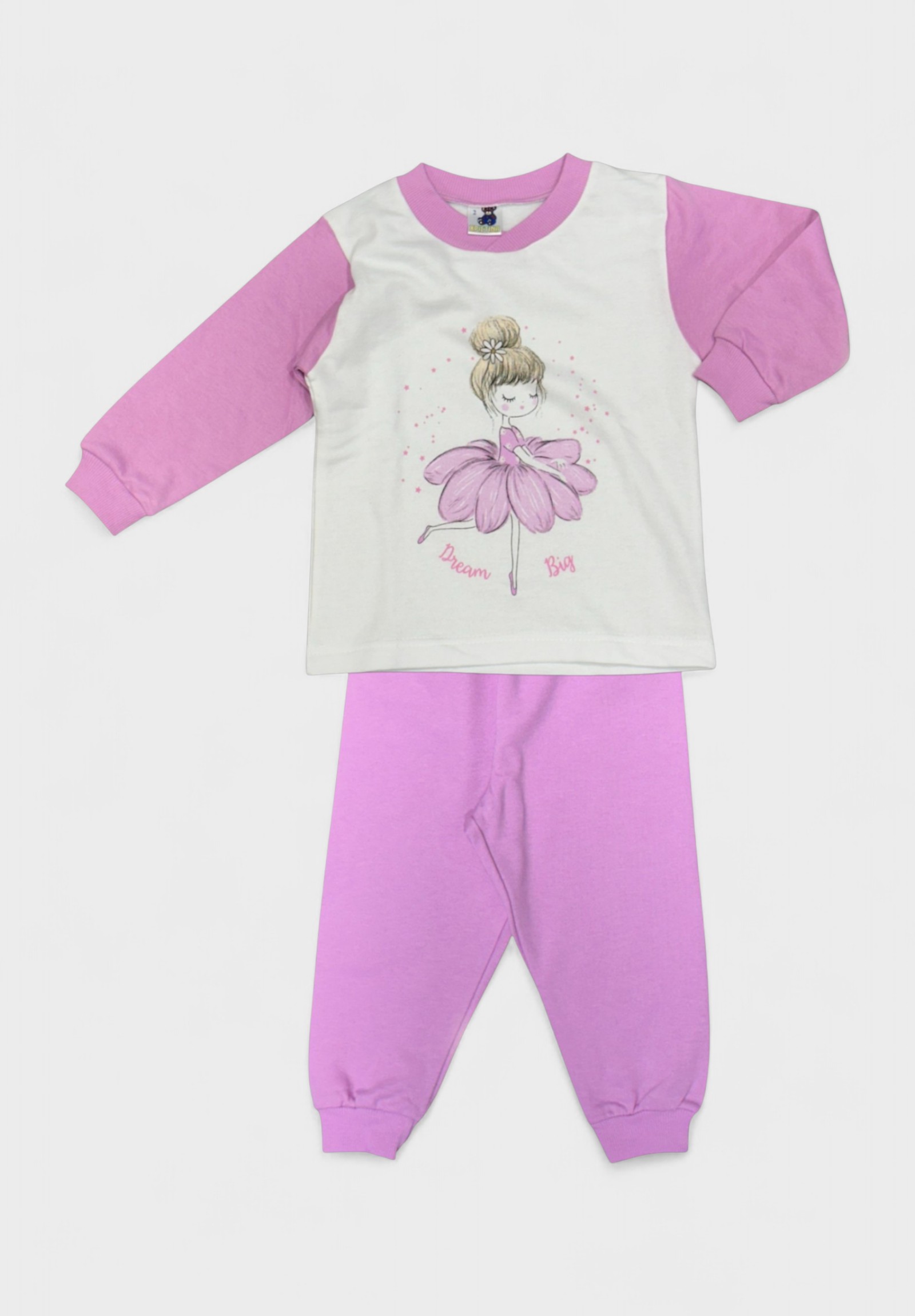 Πιτζάμα Βρεφική Βαμβακερή Φούτερ Χριστίνα Ballerina 100% Βαμβάκι Λιλά CHR203-2-Λιλά φωτογραφία