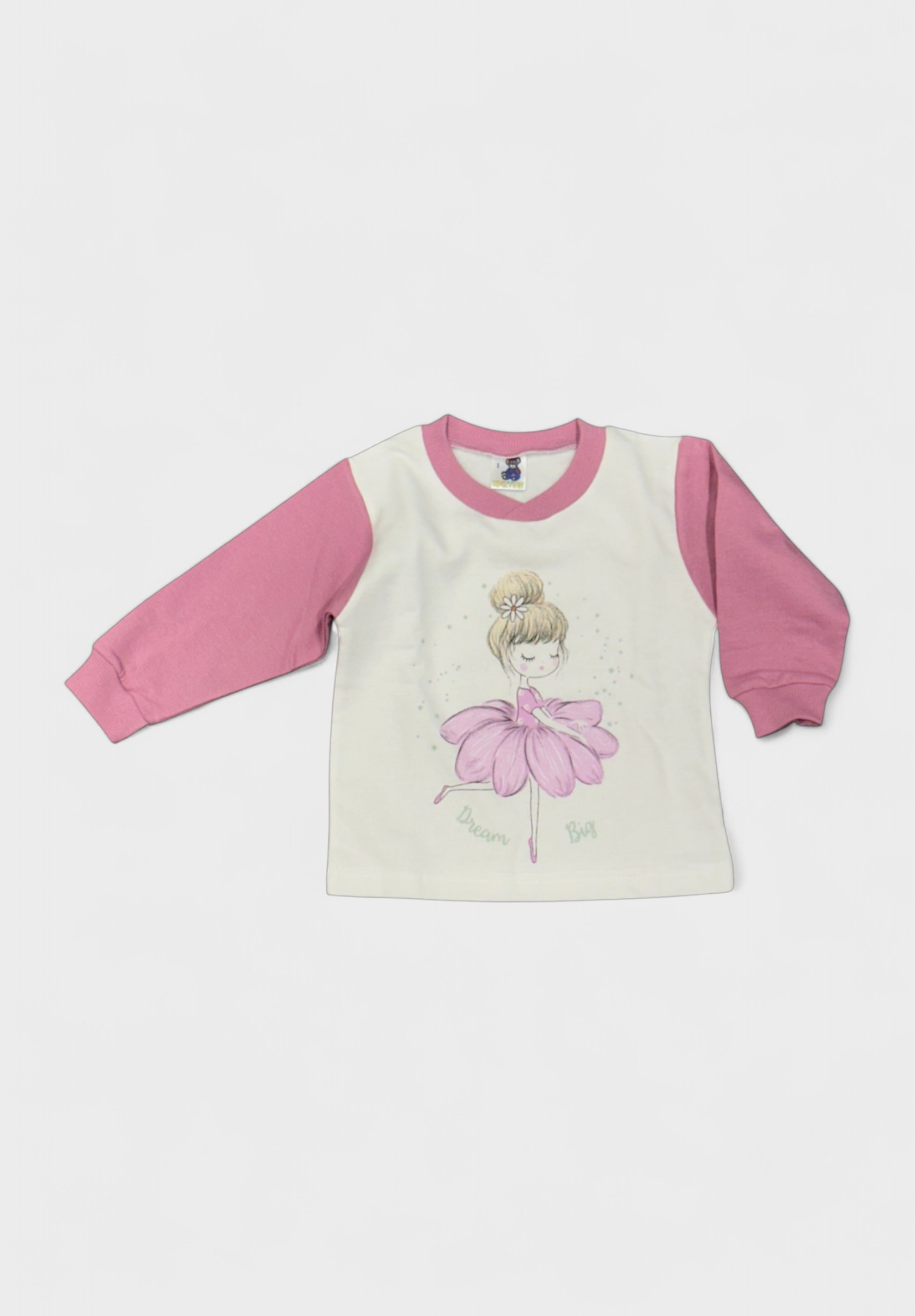 Πιτζάμα Βρεφική Βαμβακερή Φούτερ Χριστίνα Ballerina 100% Βαμβάκι Σάπιο Μήλο CHR203-1-Σάπιο Μήλο φωτογραφία