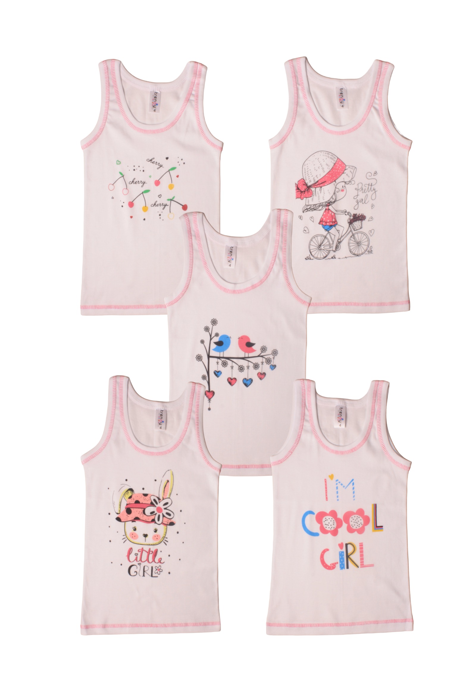 Trendy Φανελάκια παιδικά αμάνικα με τύπωμα Trendy fanP04-1-Λευκό