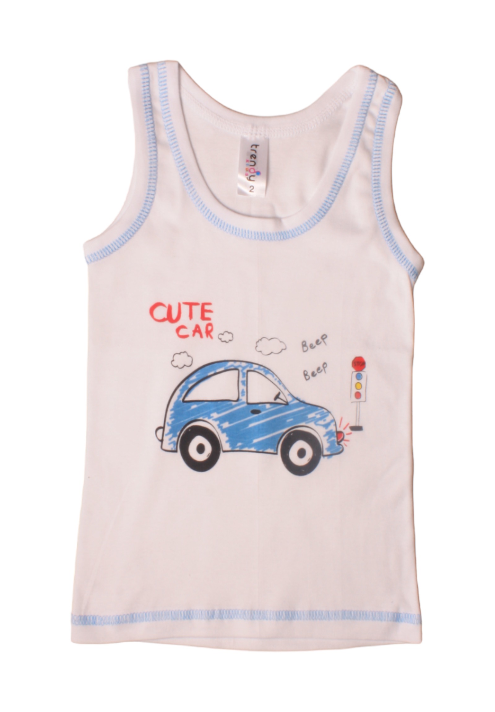 Φανελάκια παιδικά αμάνικα με τύπωμα Trendy fanP03-Λευκό φωτογραφία