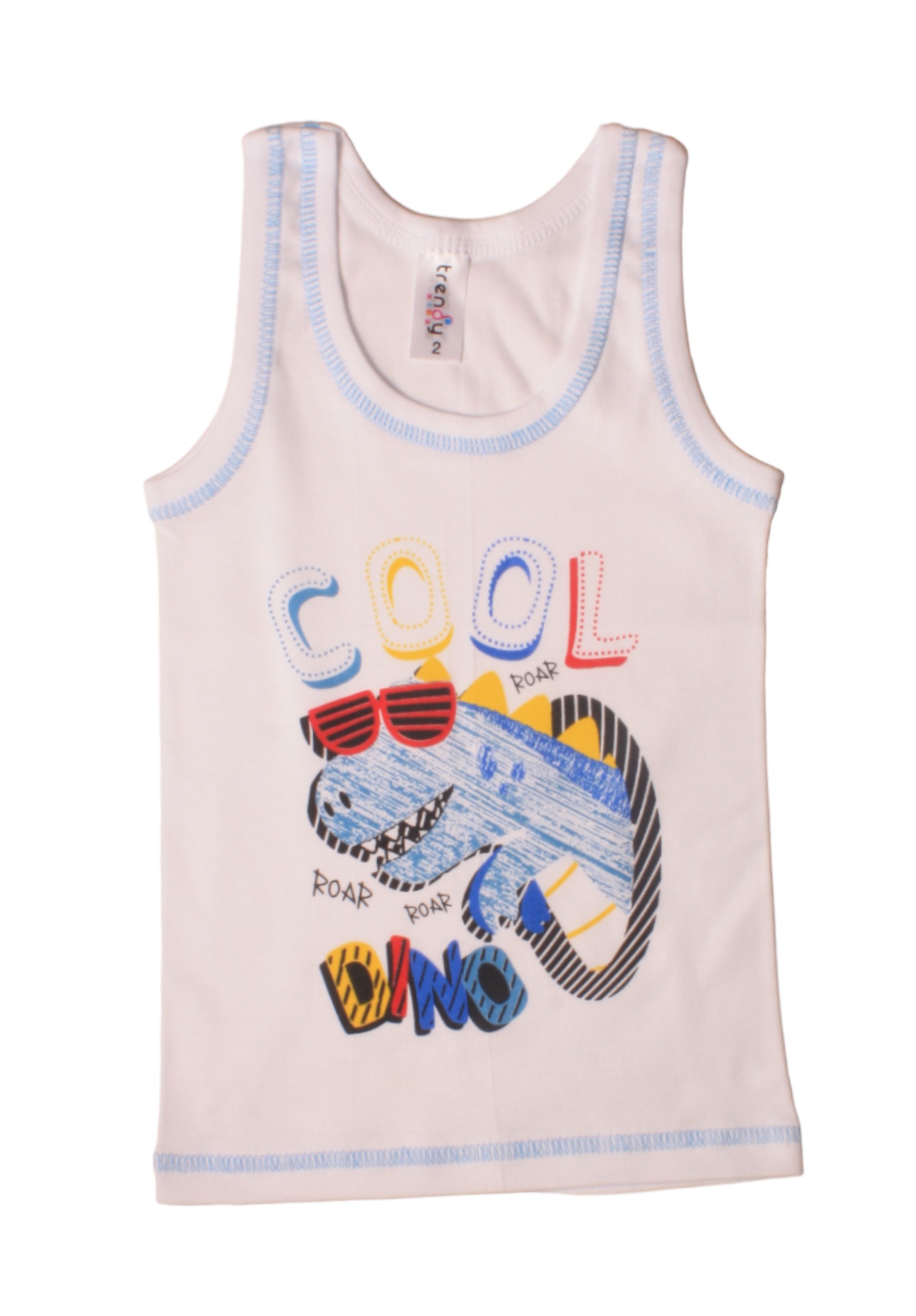 Φανελάκια παιδικά αμάνικα με τύπωμα Trendy fanP03-Λευκό φωτογραφία