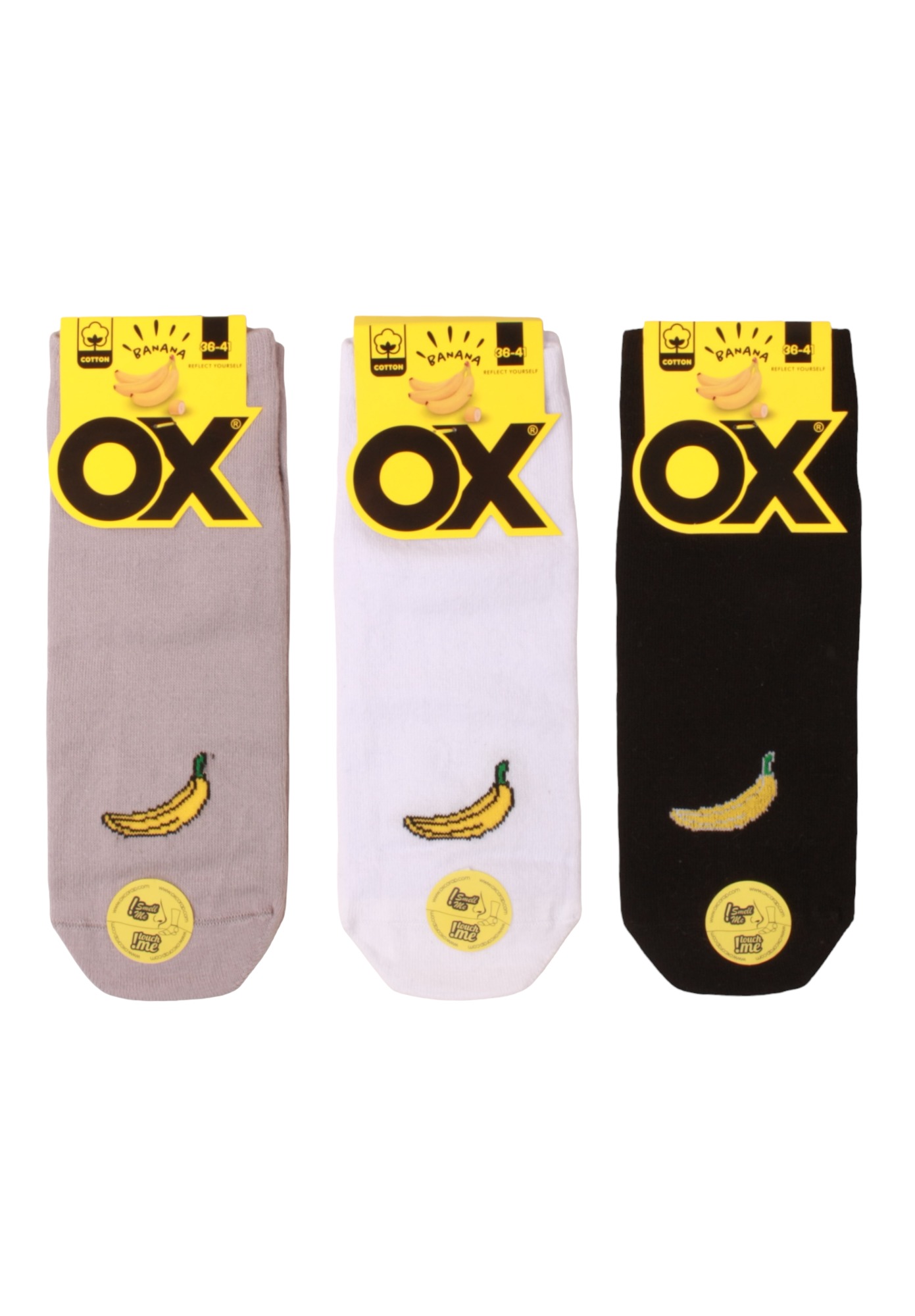  Σοσόνια γυναικεία βαμβακερά OX Socks Banana με άρωμα μπανάνα σε συσκευασία 3 τεμαχίων OX555ΒΝ-Πολύχρωμο 2025