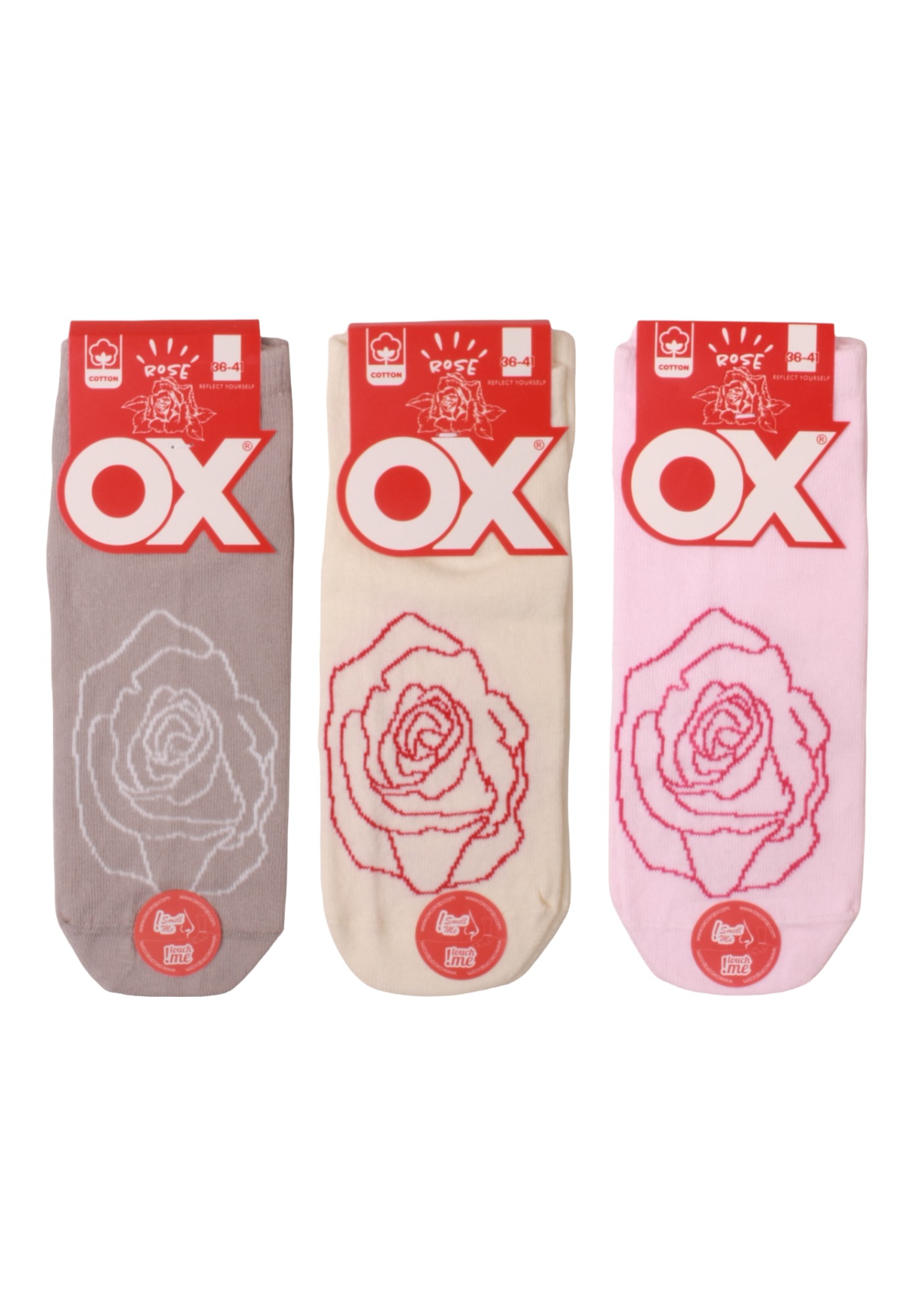  Σοσόνια γυναικεία βαμβακερά OX Socks Rose με άρωμα τριαντάφυλλο σε συσκευασία 3 τεμαχίων OX555RS-Πολύχρωμο 2025