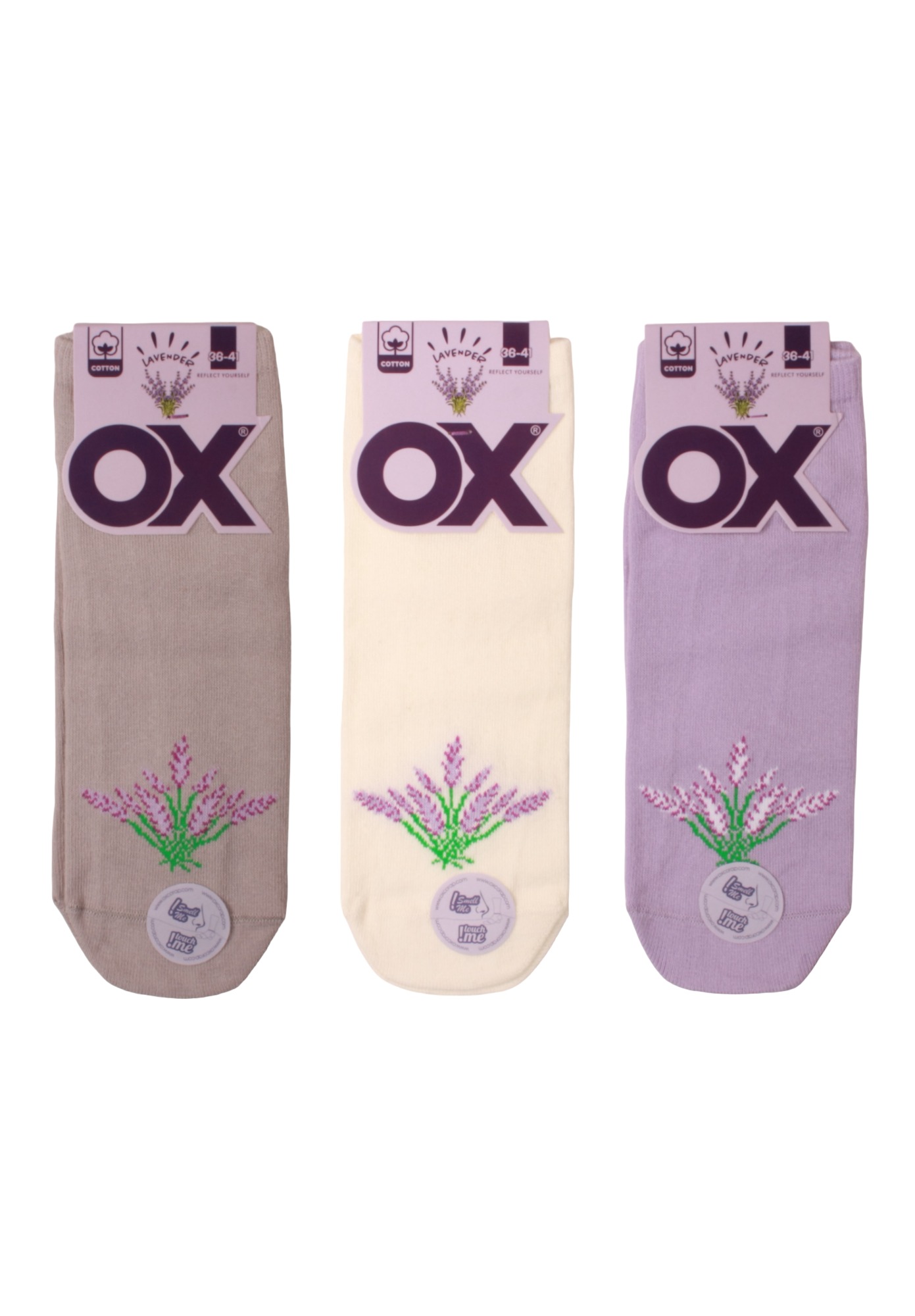  Σοσόνια γυναικεία βαμβακερά OX Socks Levander με άρωμα λεβάντα σε συσκευασία 3 τεμαχίων OX555LVD-Πολύχρωμο 2025
