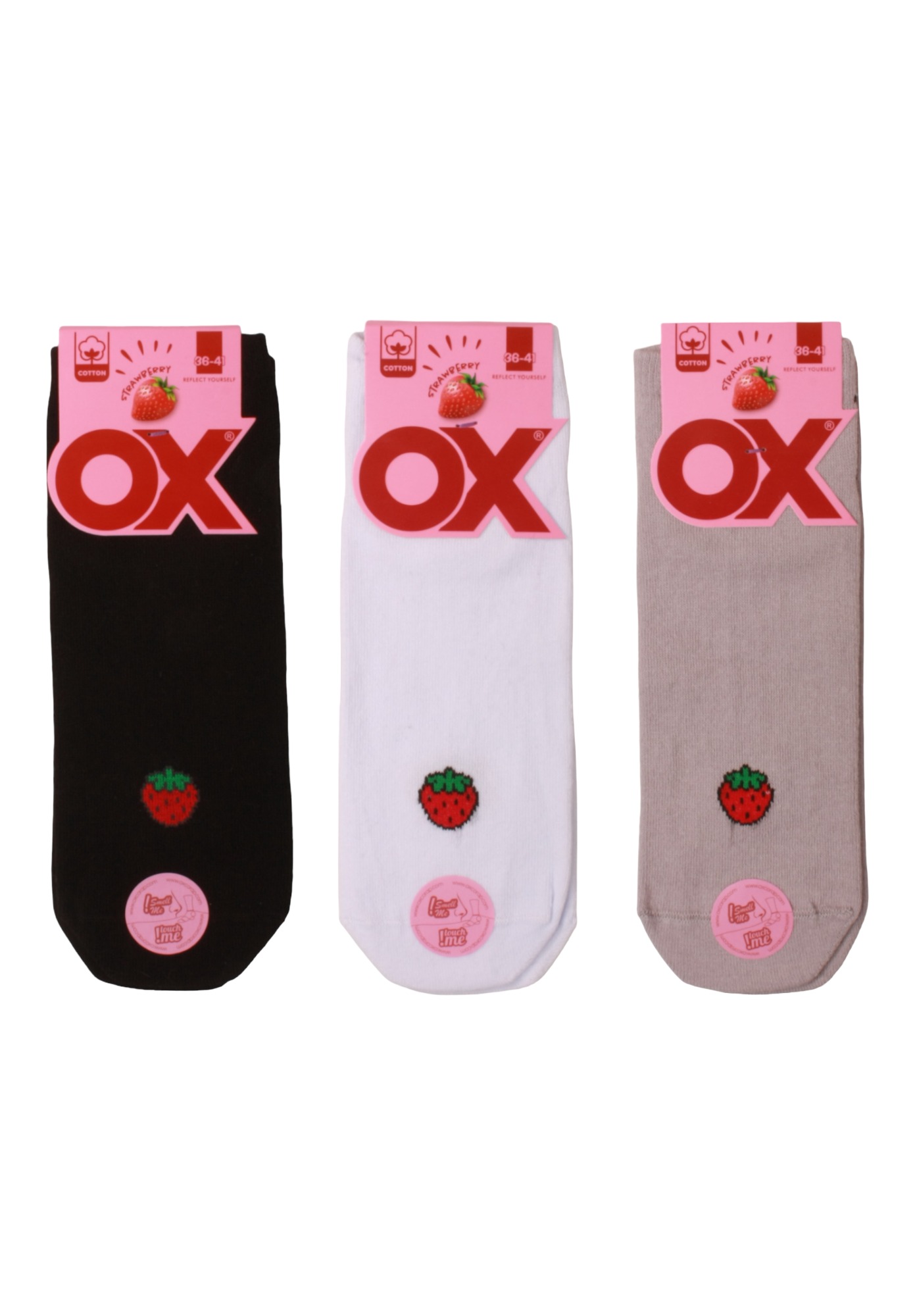  Σοσόνια γυναικεία βαμβακερά OX Socks Strawberry με άρωμα φράουλα σε συσκευασία 3 τεμαχίων OX555STR-Πολύχρωμο 2025