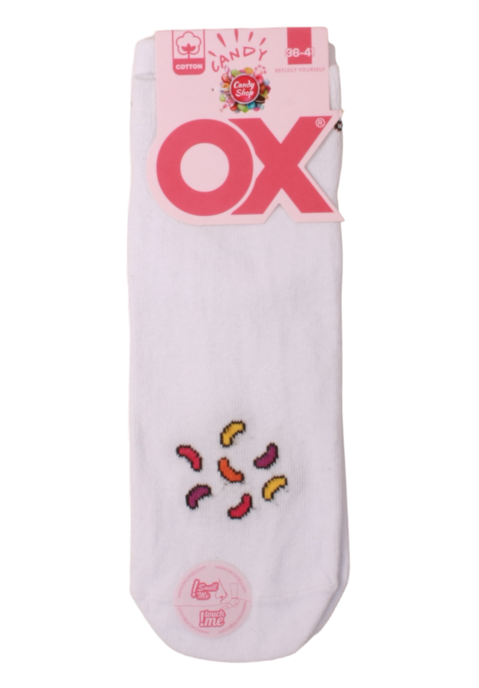 Σοσόνια γυναικεία βαμβακερά OX Socks Candy με άρωμα καραμέλα σε συσκευασία 3 τεμαχίων OX555CS-Πολύχρωμο φωτογραφία