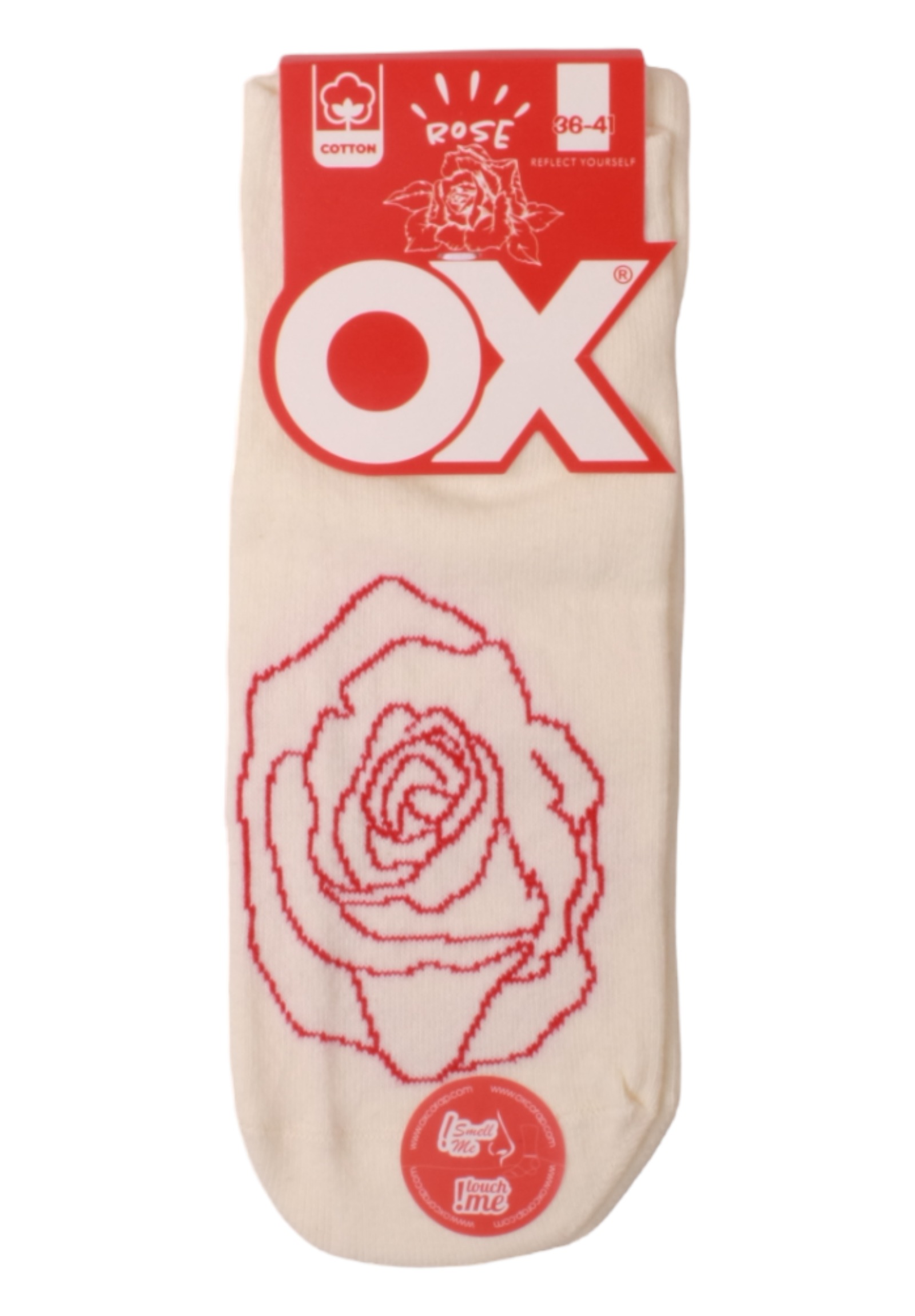 Σοσόνια γυναικεία βαμβακερά OX Socks Rose με άρωμα τριαντάφυλλο σε συσκευασία 3 τεμαχίων OX555RS-Πολύχρωμο φωτογραφία