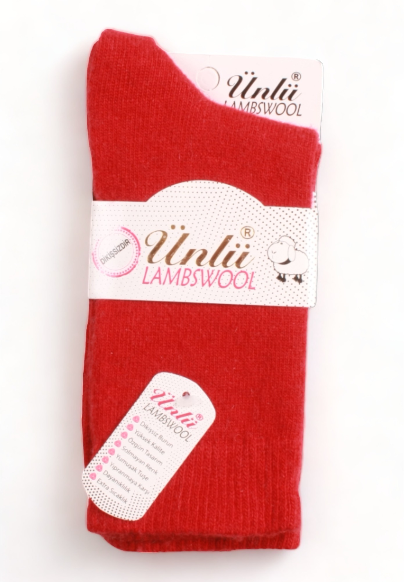  Κάλτσα γυναικεία μάλλινη Lambswool Κόκκινη WL04-Κόκκινο 2025