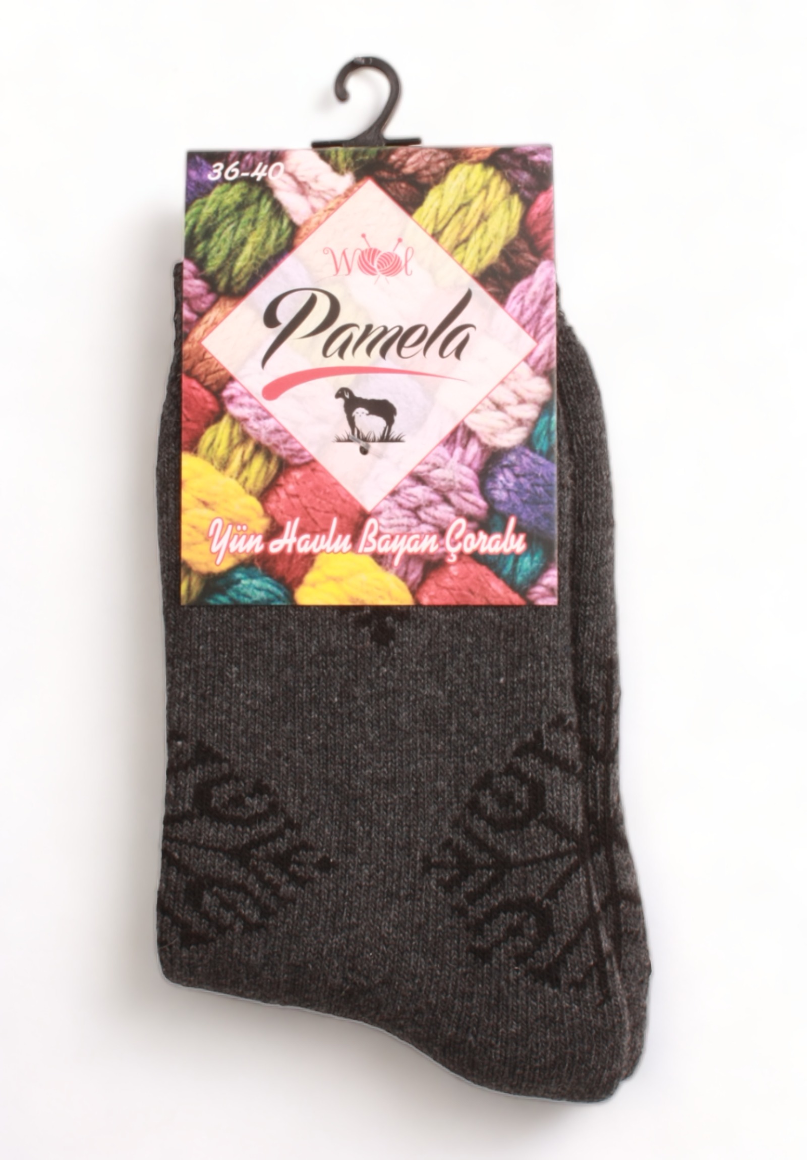  Κάλτσα γυναικεία μάλλινη Pamela Lambswool Snowflakes PMLWL02-Ανθρακί 2025