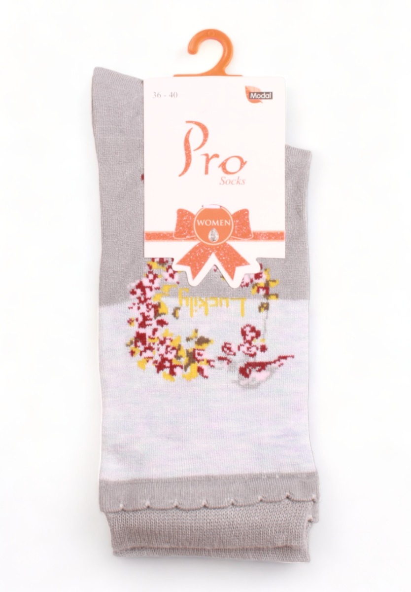 Κάλτσες γυναικείες Modal Soft ημίκοντες Romantic 28604-Γκρι φωτογραφία