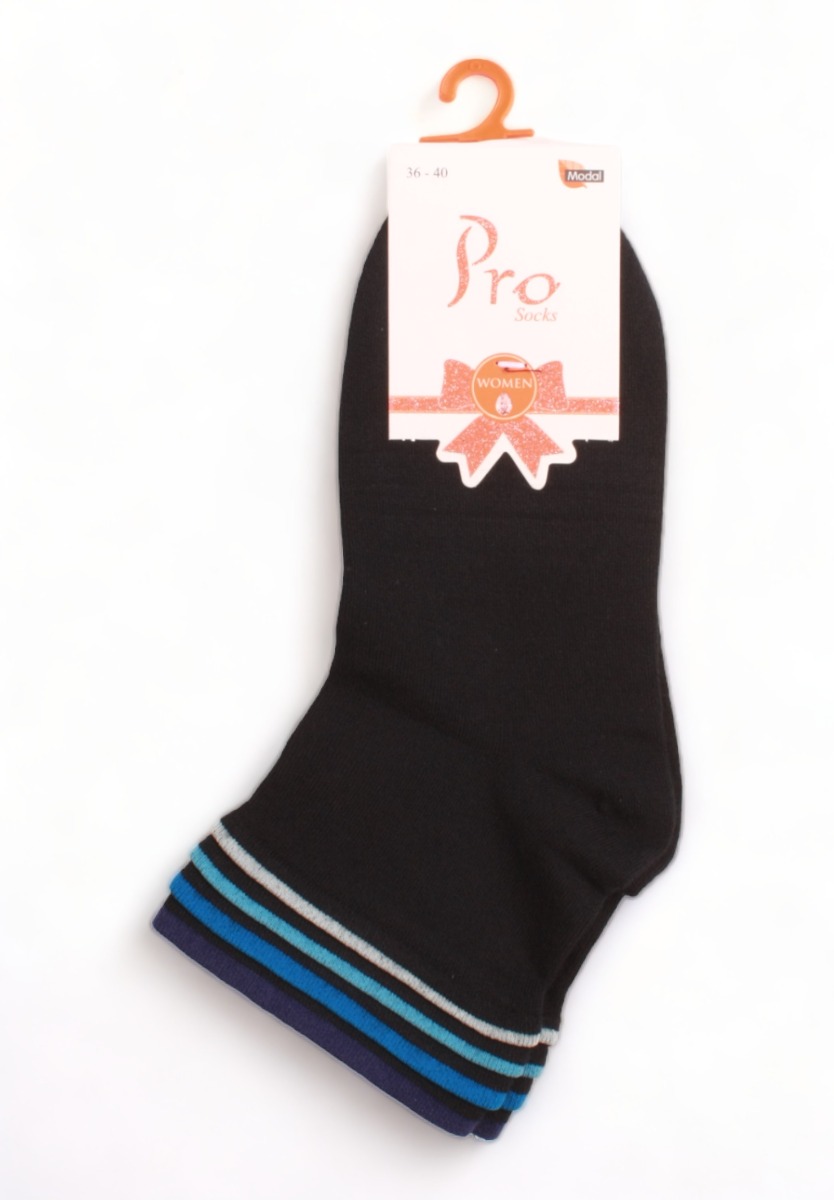 Κάλτσες γυναικείες Modal Pro Socks Soft ημίκοντες Colors 28603-Μαύρο-Μπλε φωτογραφία