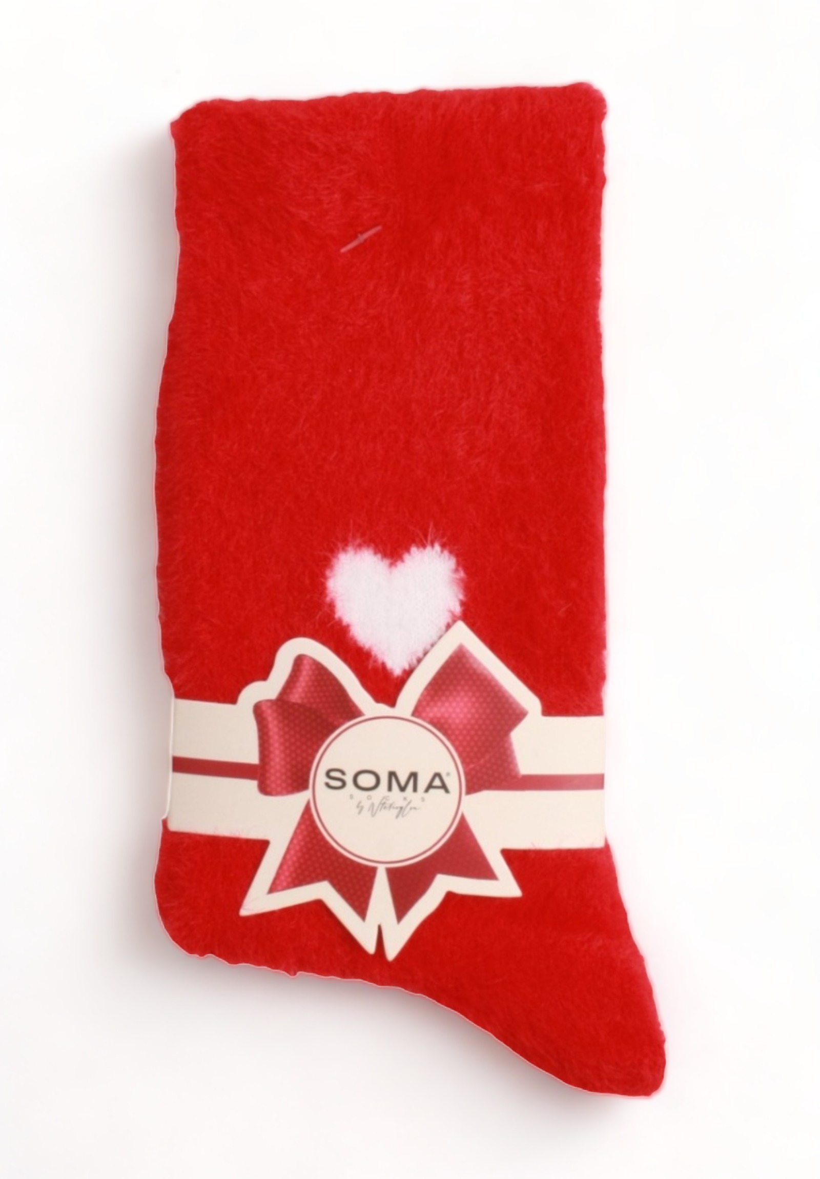  Κάλτσα γυναικεία μάλλινη Soma Softwool Heart SMW01-Κόκκινο 2025