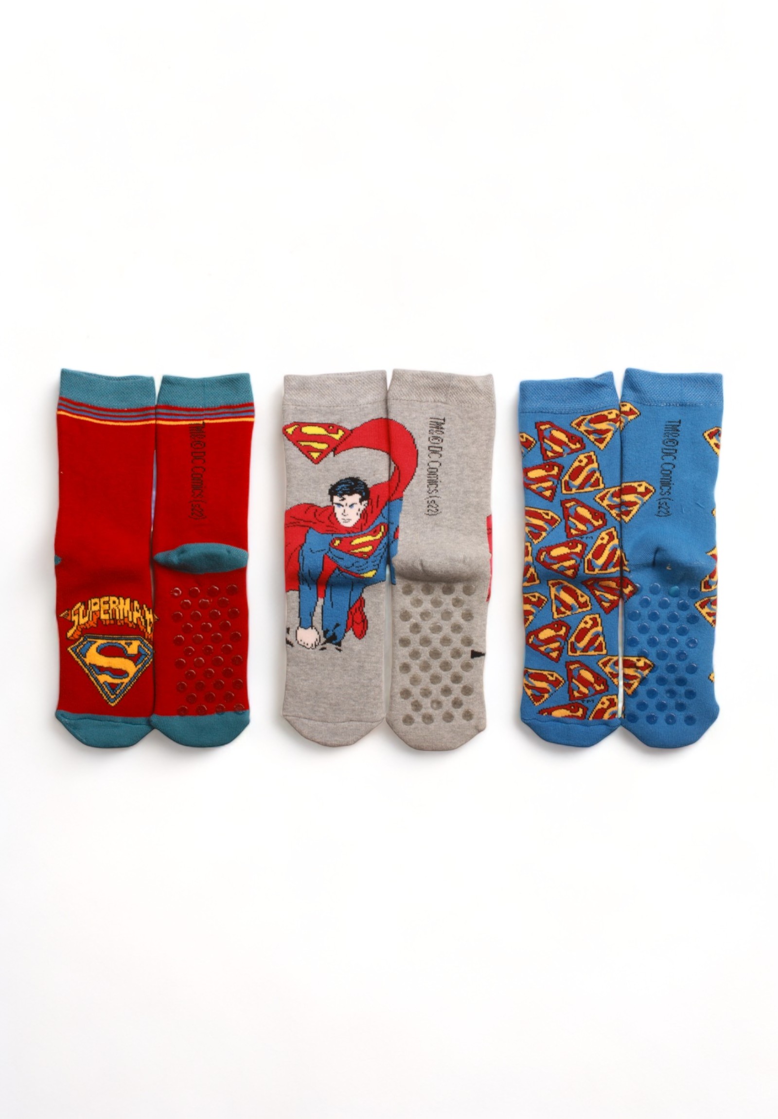 Κάλτσες παιδικές πετσετέ με τάπες Superman 3 Τεμ. SM20511-Πολύχρωμο φωτογραφία