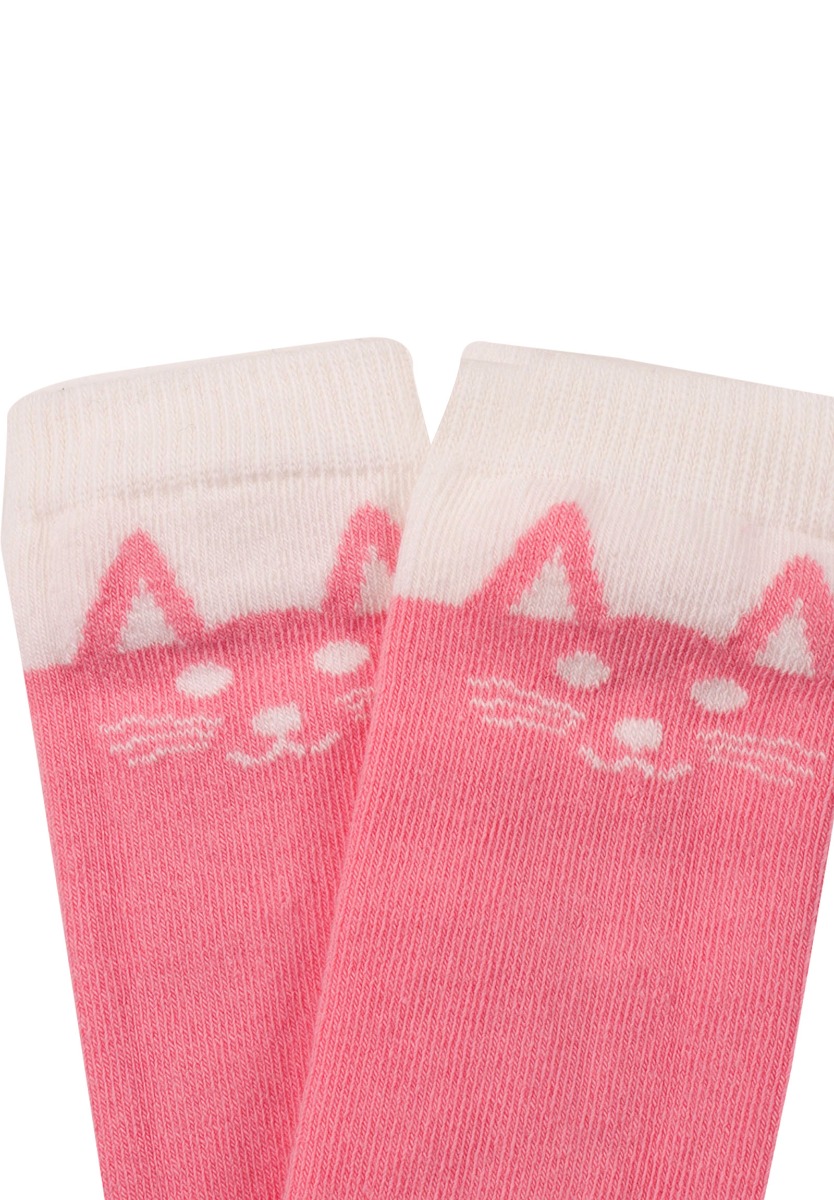 Κάλτσες Bebe βαμβακερές τρουακάρ Cat 68283-Ροζ φωτογραφία