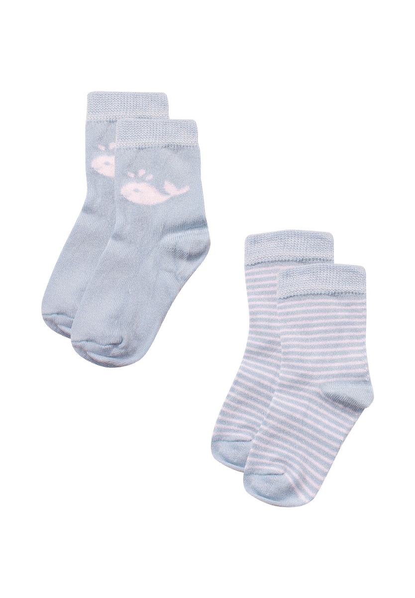 Bi Baby Κάλτσες Bebe από Bambu Whale 2 Τεμ. 68140A-Γαλάζιο