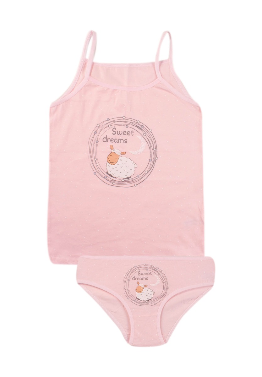 Donella Σετ φανελάκι σλιπάκι παιδικό Sweet Dreams 16648KY-Ροζ