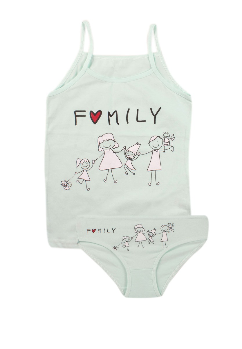 Donella Σετ φανελάκι σλιπάκι παιδικό Family 165034-Βεραμάν