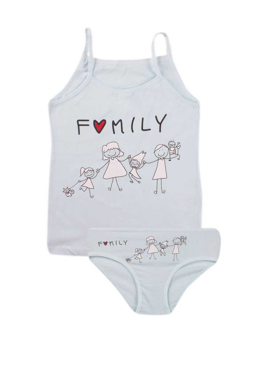Donella Σετ φανελάκι σλιπάκι παιδικό Family 165034-Γαλάζιο