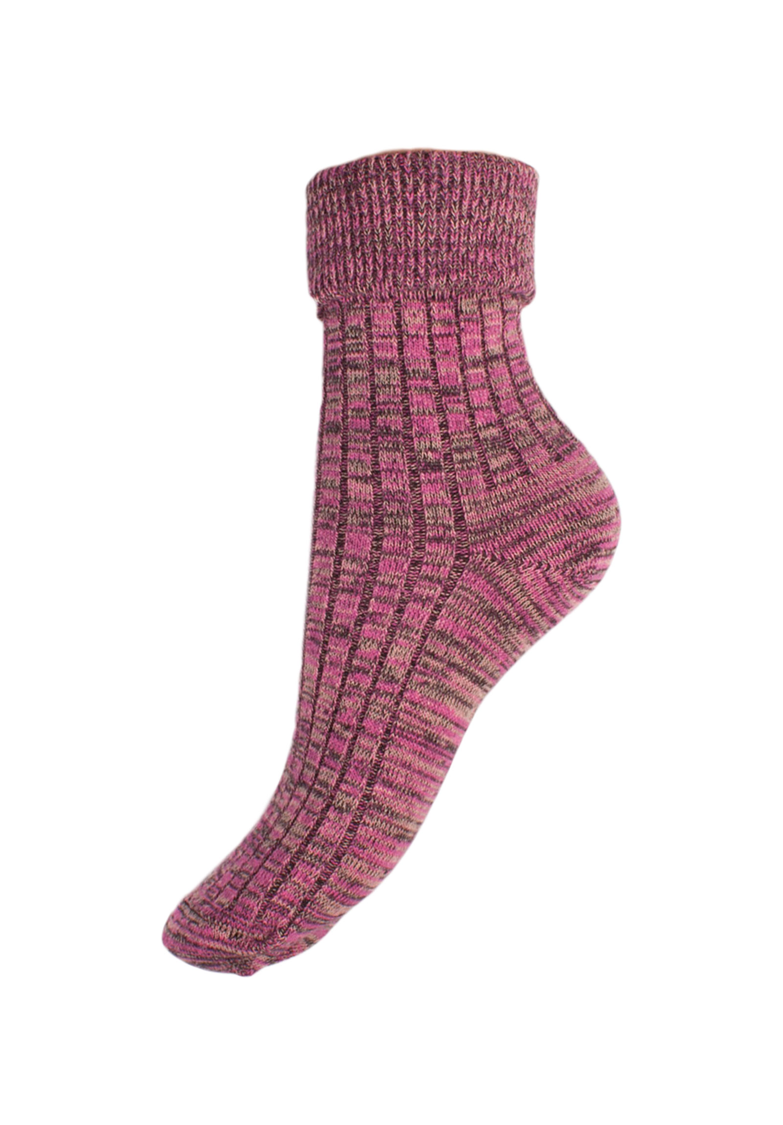 Κάλτσες γυναικείες βαμβακερές με γύρισμα LIVO101-Φούξια φωτογραφία