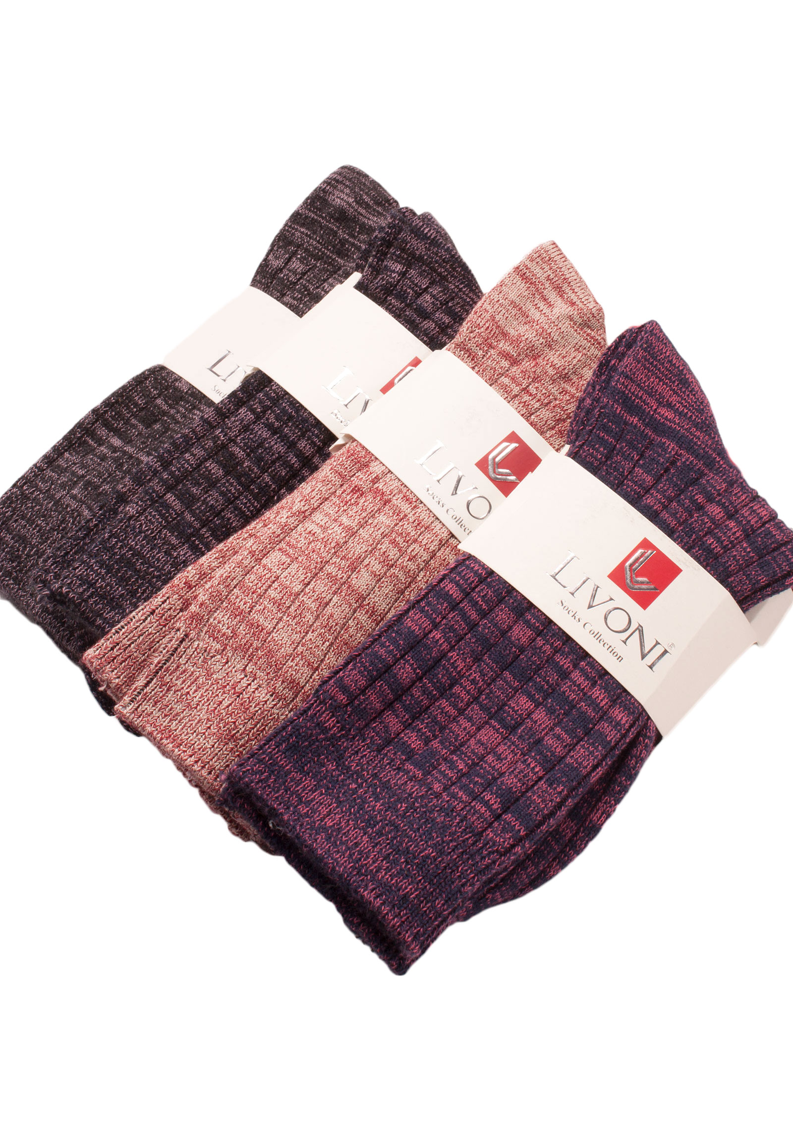 Κάλτσες γυναικείες βαμβακερές Super Colors LIVO100-Μπορντώ φωτογραφία