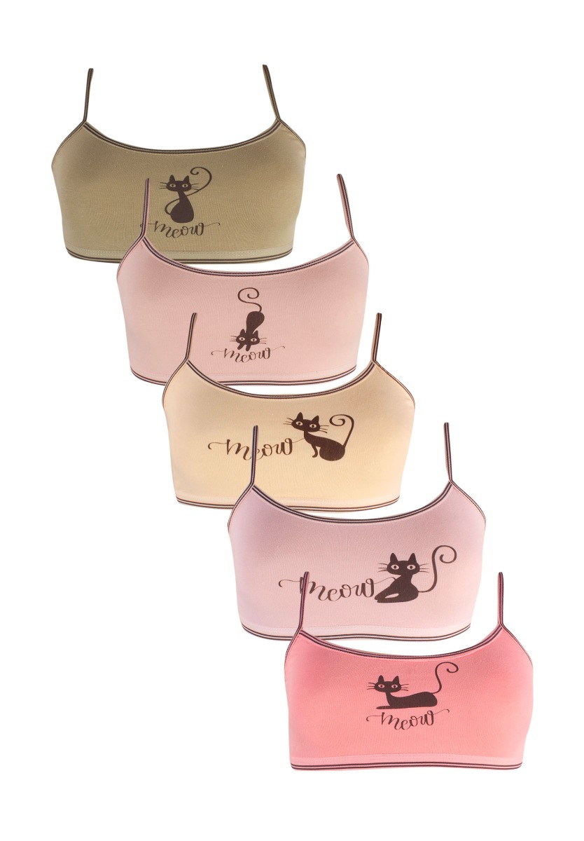 Donella Μπουστάκια εφηβικά μαλακά My Cat 5 Τεμ. 5971FM-Πολύχρωμο
