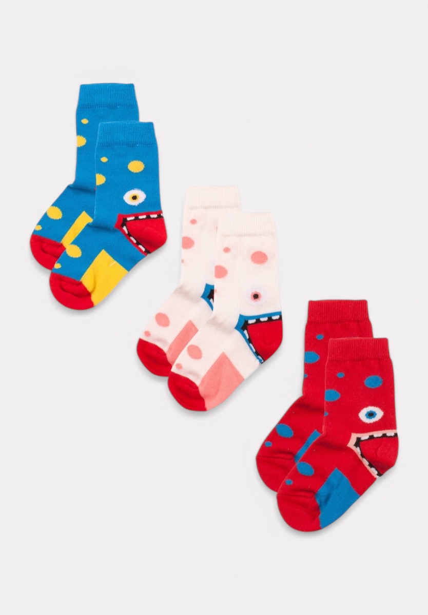 Bi Baby Κάλτσες παιδικές BiBaby Little Monster 3 Τεμ. BB68316