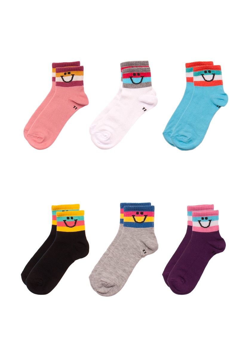 Design Κάλτσες ημίκοντες παιδικές Happy Faces 6 τεμ. 5103098