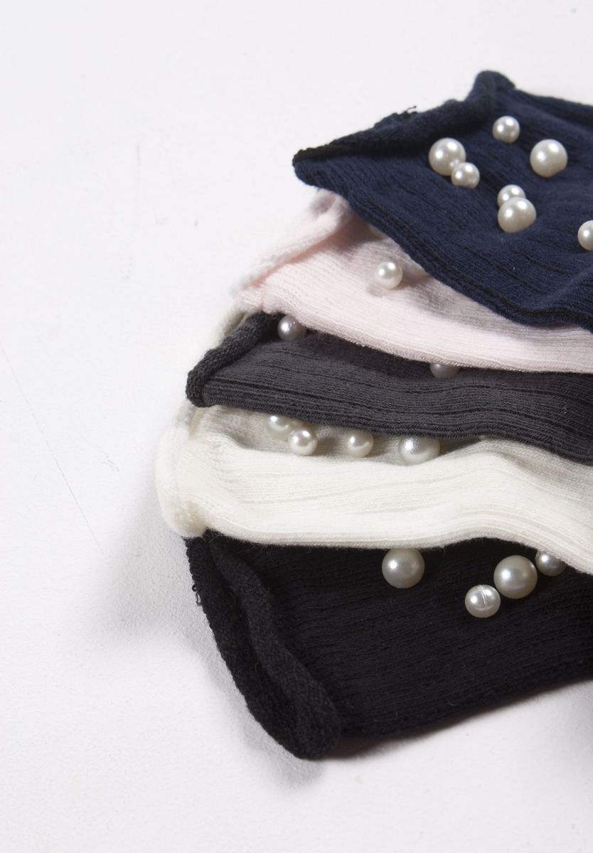 Κάλτσα rib με πέρλες PAM25-Ροζ Ανοιχτό φωτογραφία