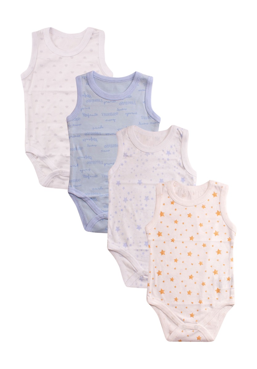 Panolino Κορμάκια Βρεφικά αμάνικα Stars 4 τεμ W2156713A