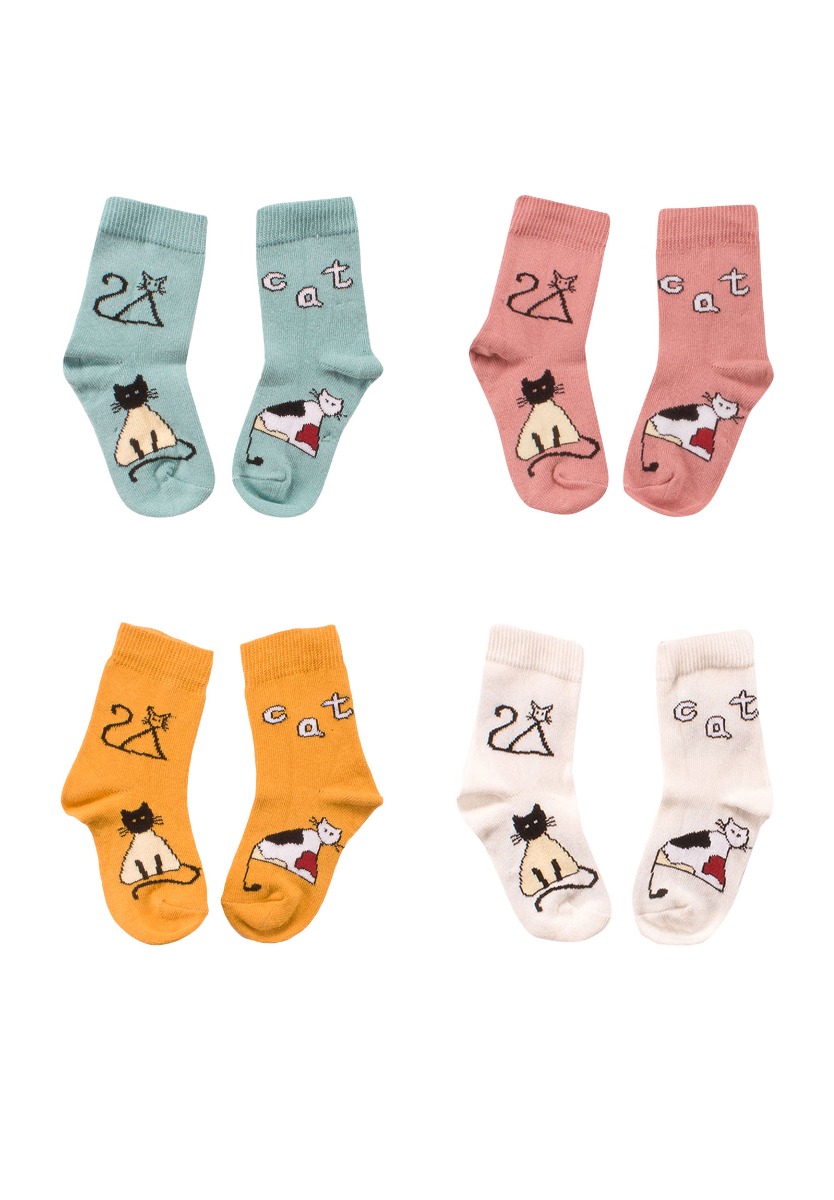 Biorganic Καλτσάκια παιδικά Biorganic από οργανικό βαμβάκι Cats 4 Τεμ. 68424