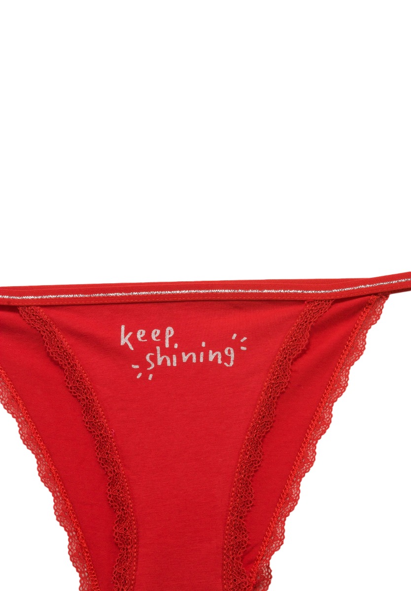 Σλιπ γυναικείο κοφτό Lurex Red Be Happy 11686 φωτογραφία