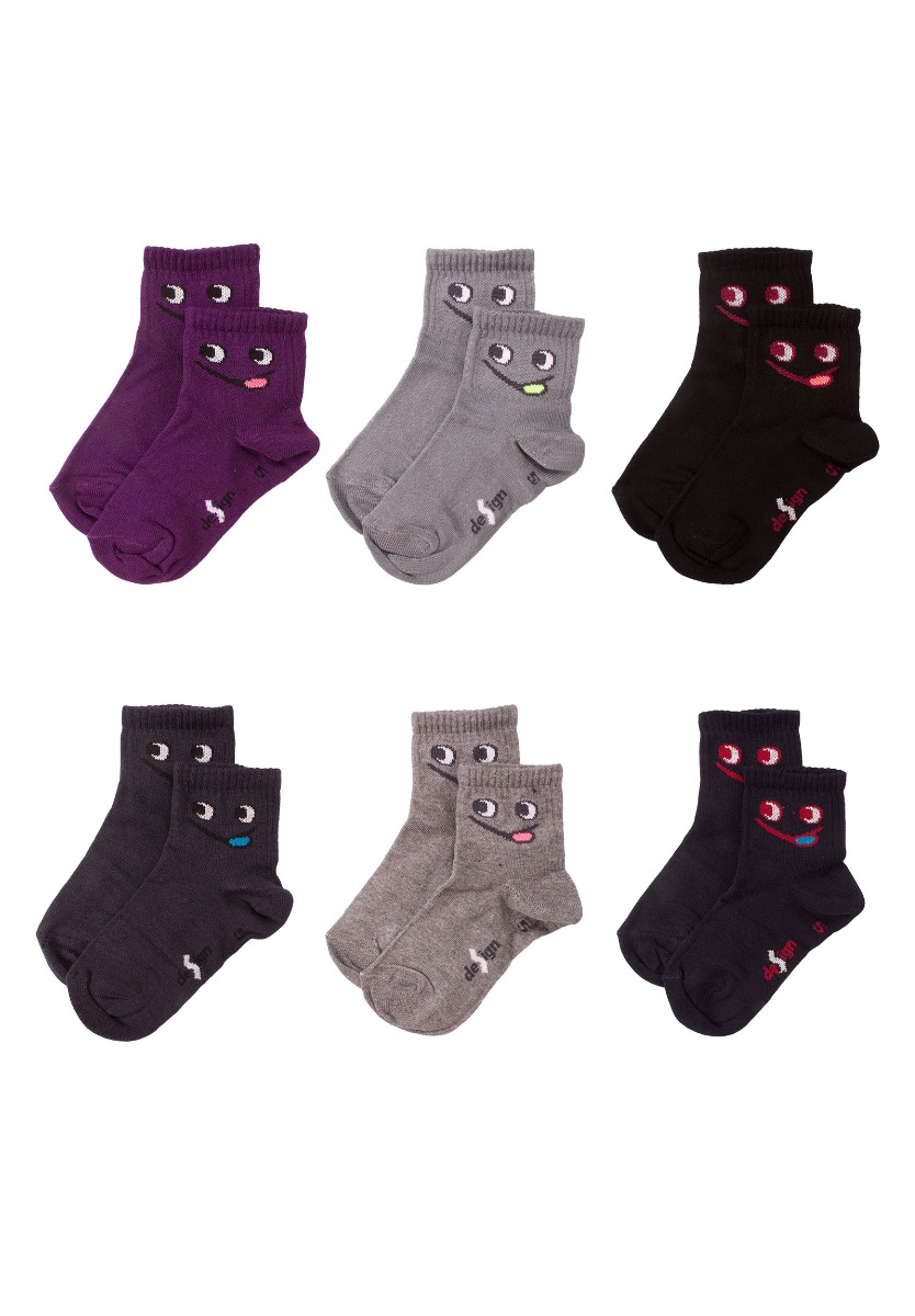 Design Κάλτσες ημίκοντες παιδικές Funny Faces 6 τεμ. 5105065