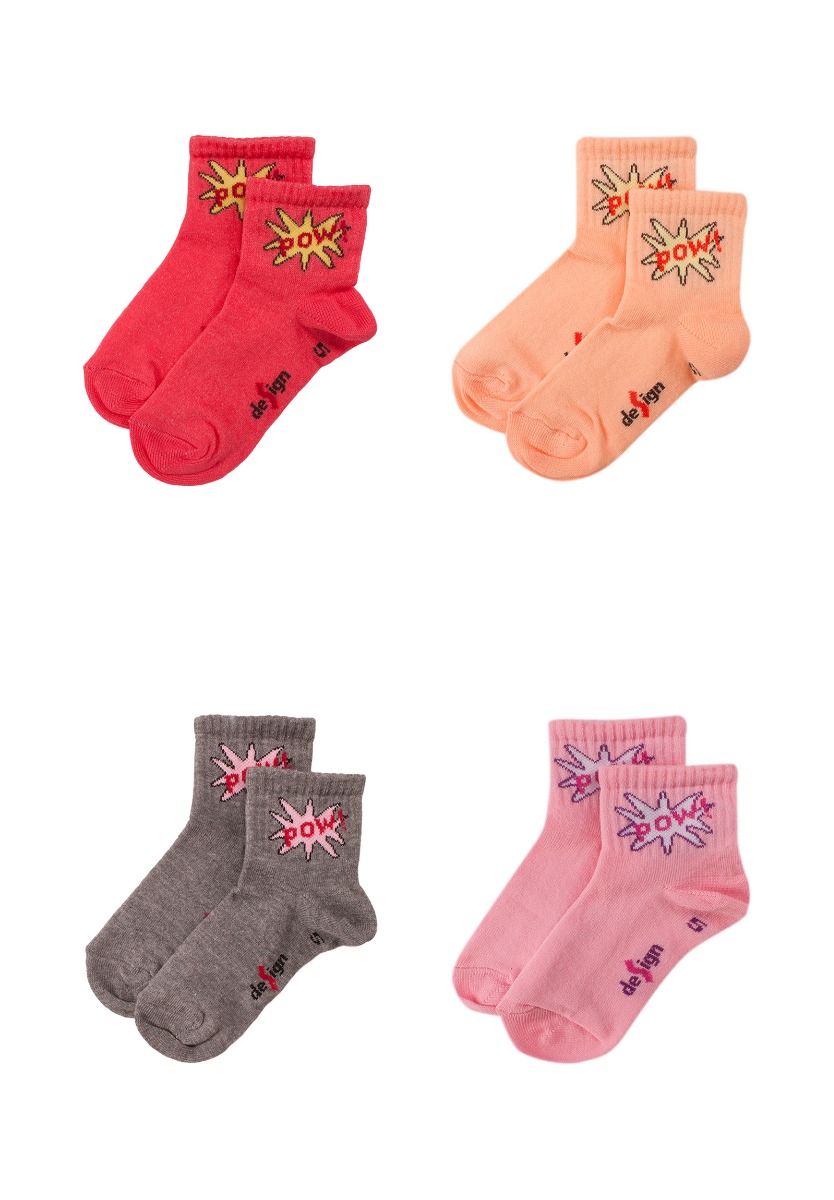 Design Κάλτσες ημίκοντες παιδικές Girl Power 4 τεμ. 5105085