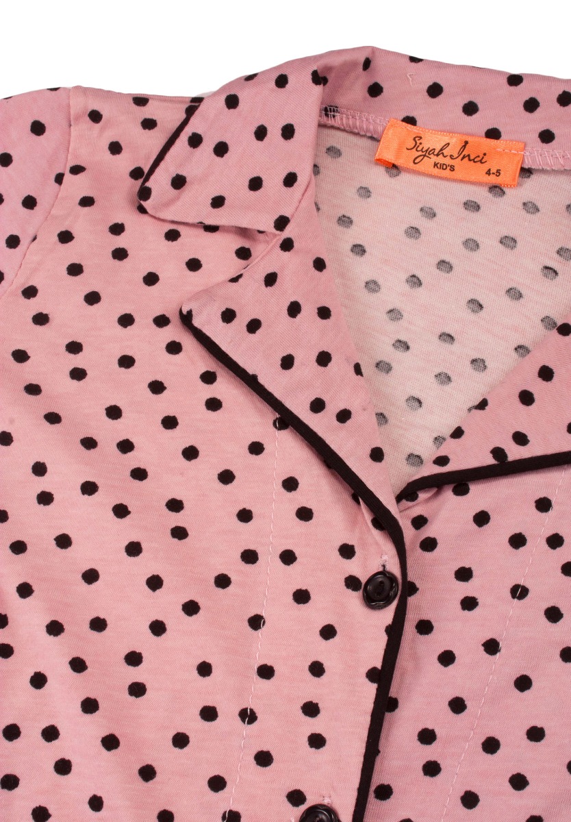 Πιτζάμα παιδική-εφηβική με κουμπιά Pink Dots 55676K φωτογραφία