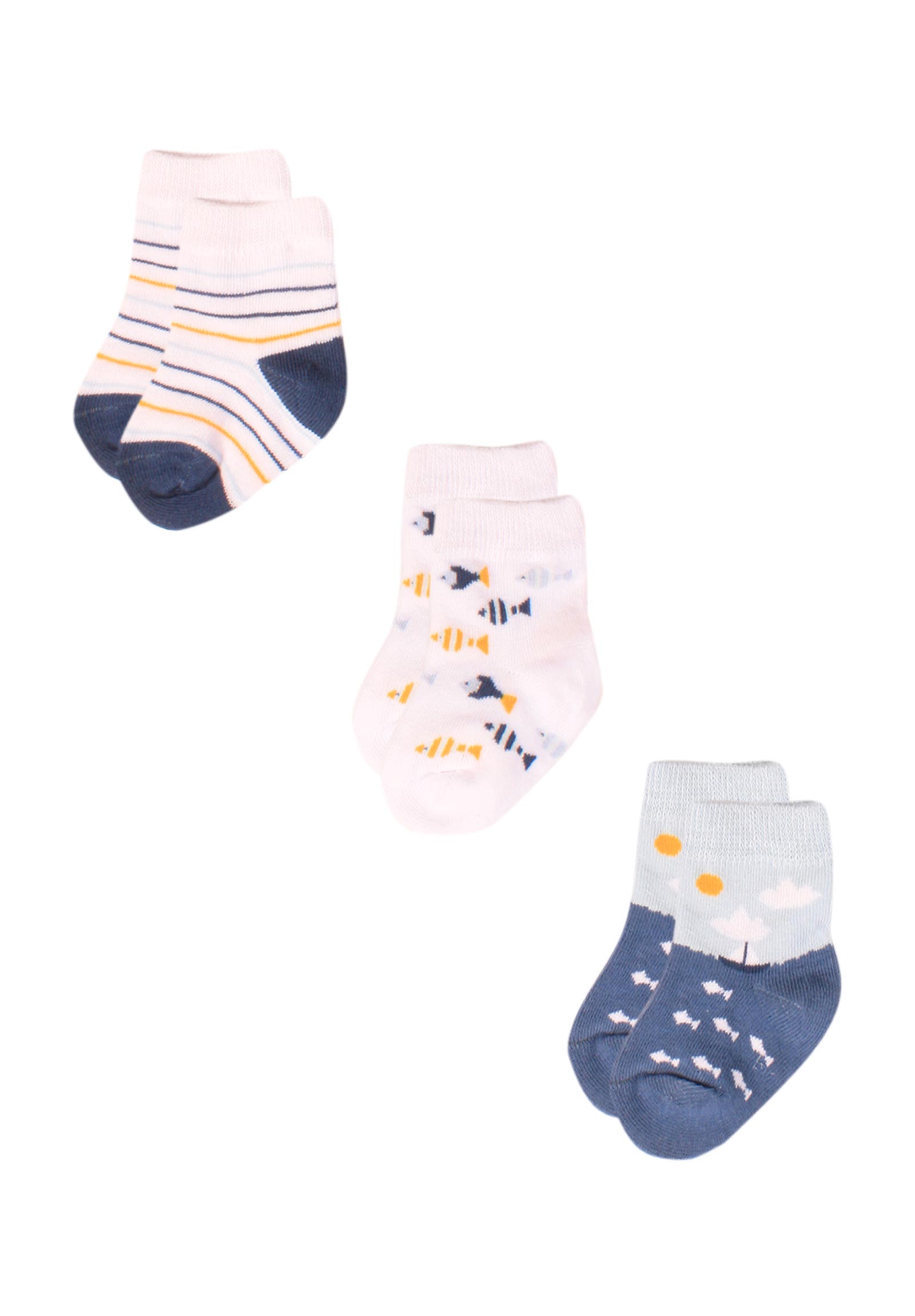 Bi Baby Καλτσάκια bebe με οργανικό βαμβάκι Ships 3 τεμ. 68361-Βεραμάν