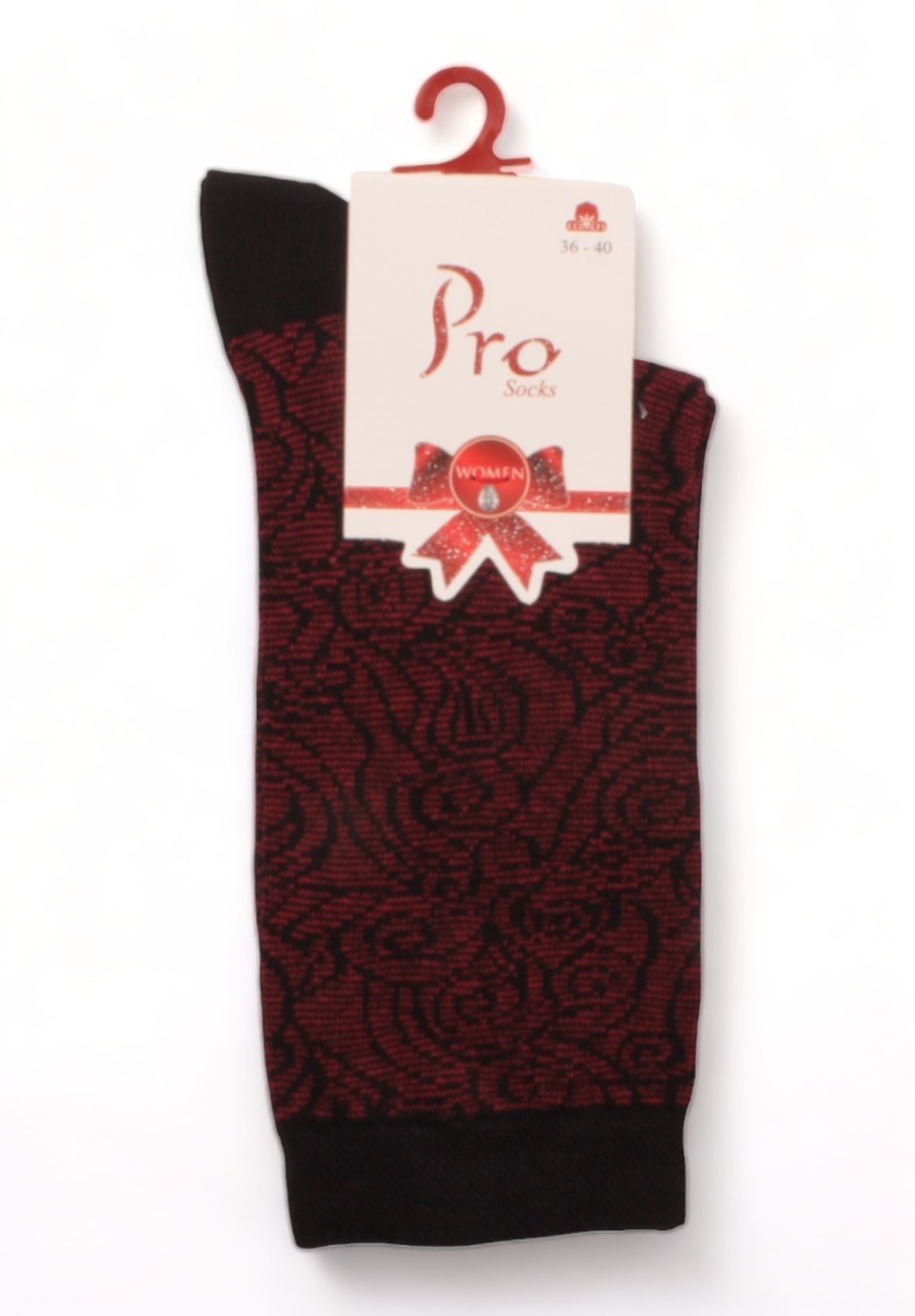 Κάλτσες γυναικείες βαμβακερές Vintage 25631-Μπορντώ φωτογραφία