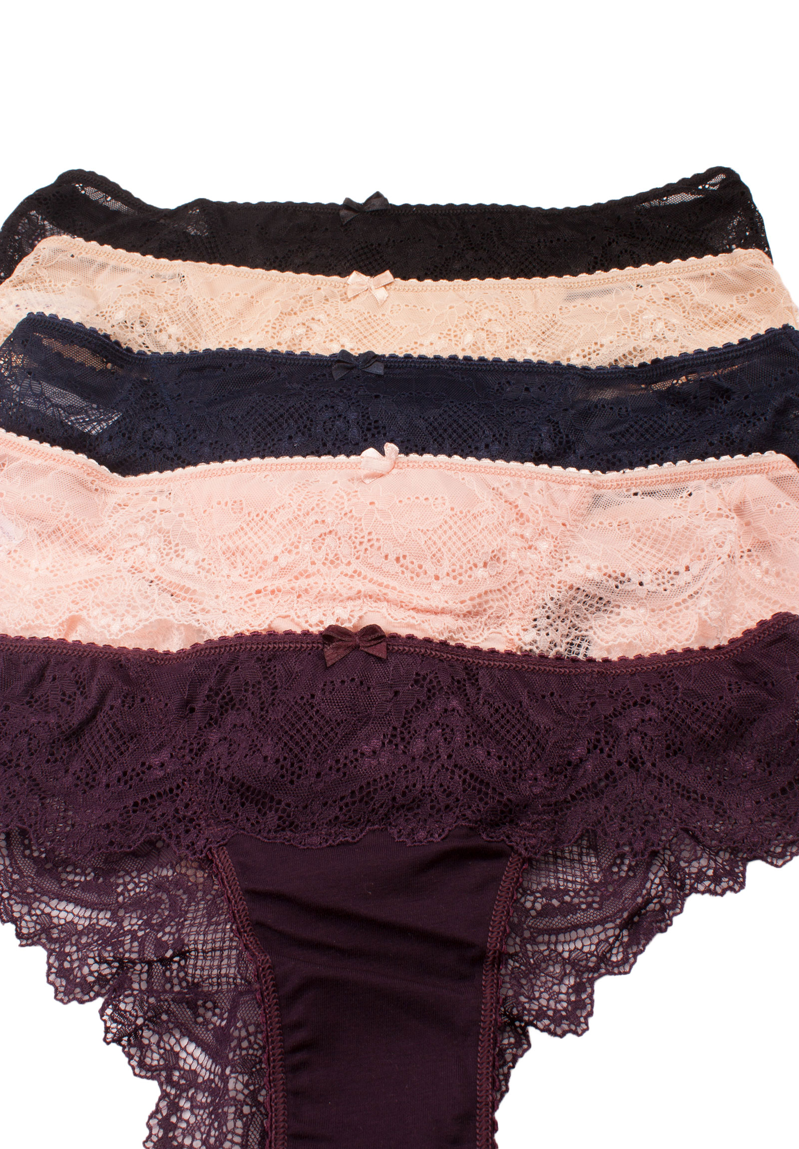 Slip Brazil με δαντέλα Norddiva σε οικονομική συσκευασία 5 τεμαχίων IVANA2-5 Χρώματα φωτογραφία