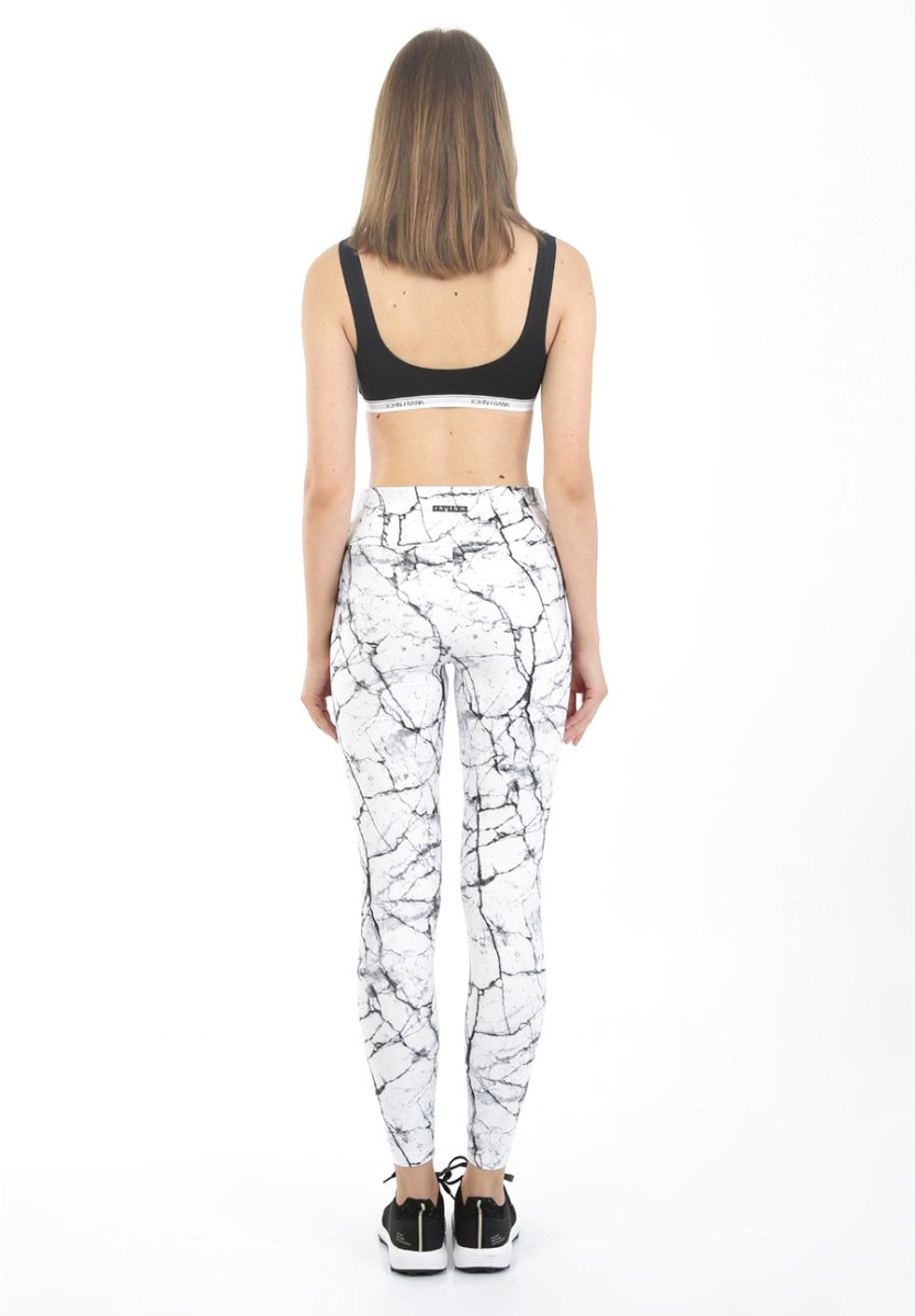 Κολάν γυναικείο αθλητικό John Frank White Marble WJFLEG05A φωτογραφία