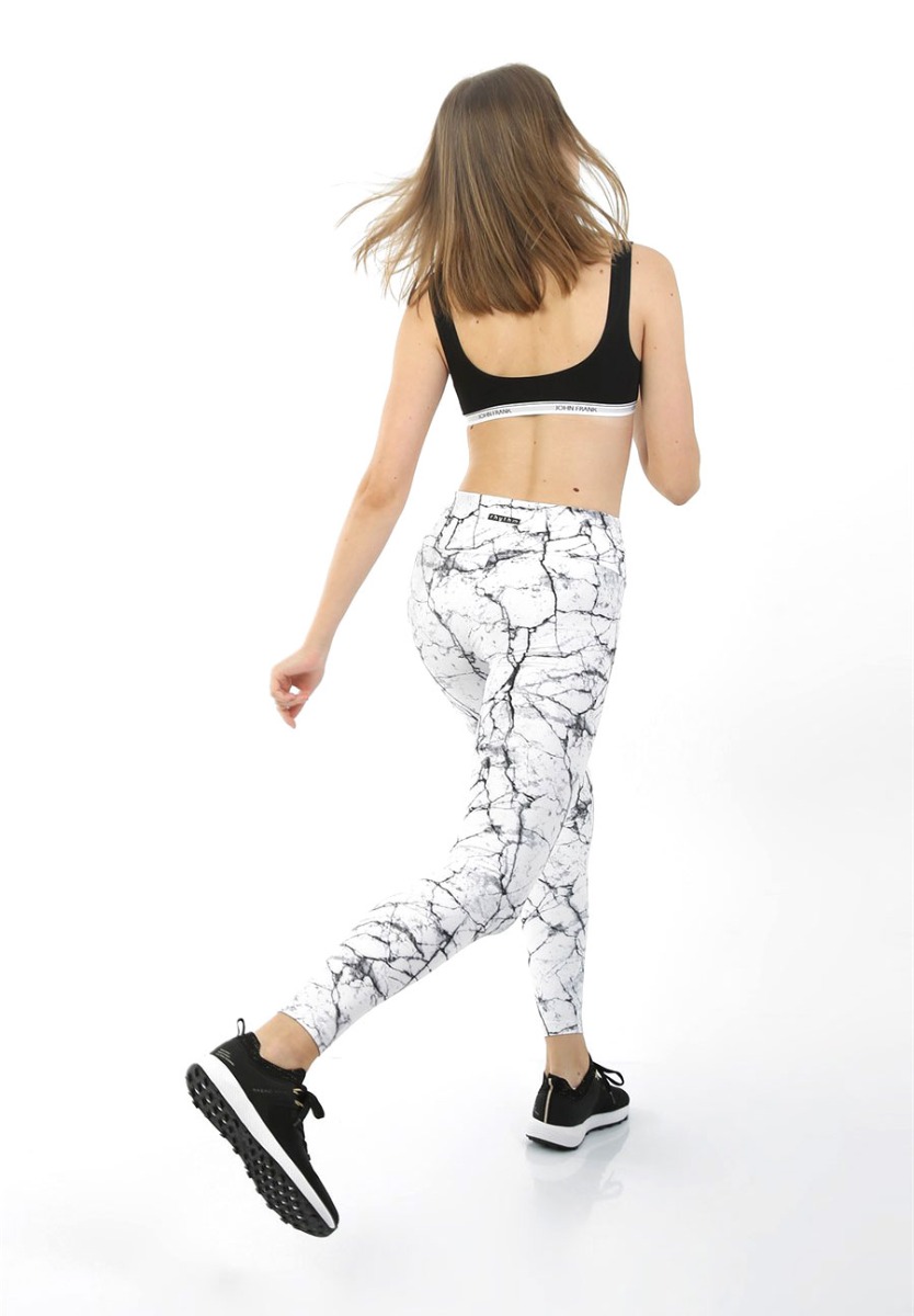 Κολάν γυναικείο αθλητικό John Frank White Marble WJFLEG05A φωτογραφία