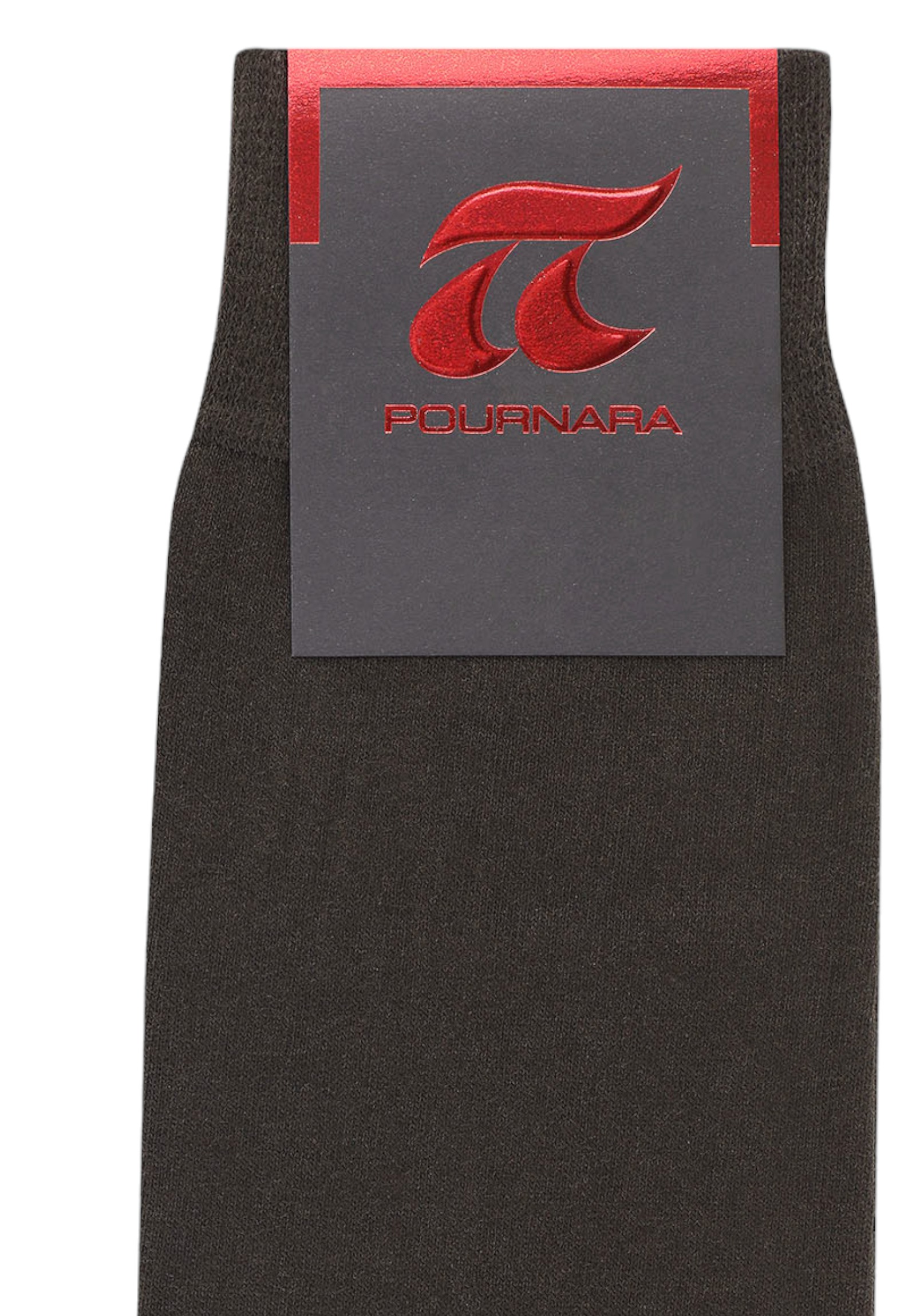 Κάλτσα ανδρική βαμβακερή Pournara με ελαστική πλέξη PRN212-Καφέ