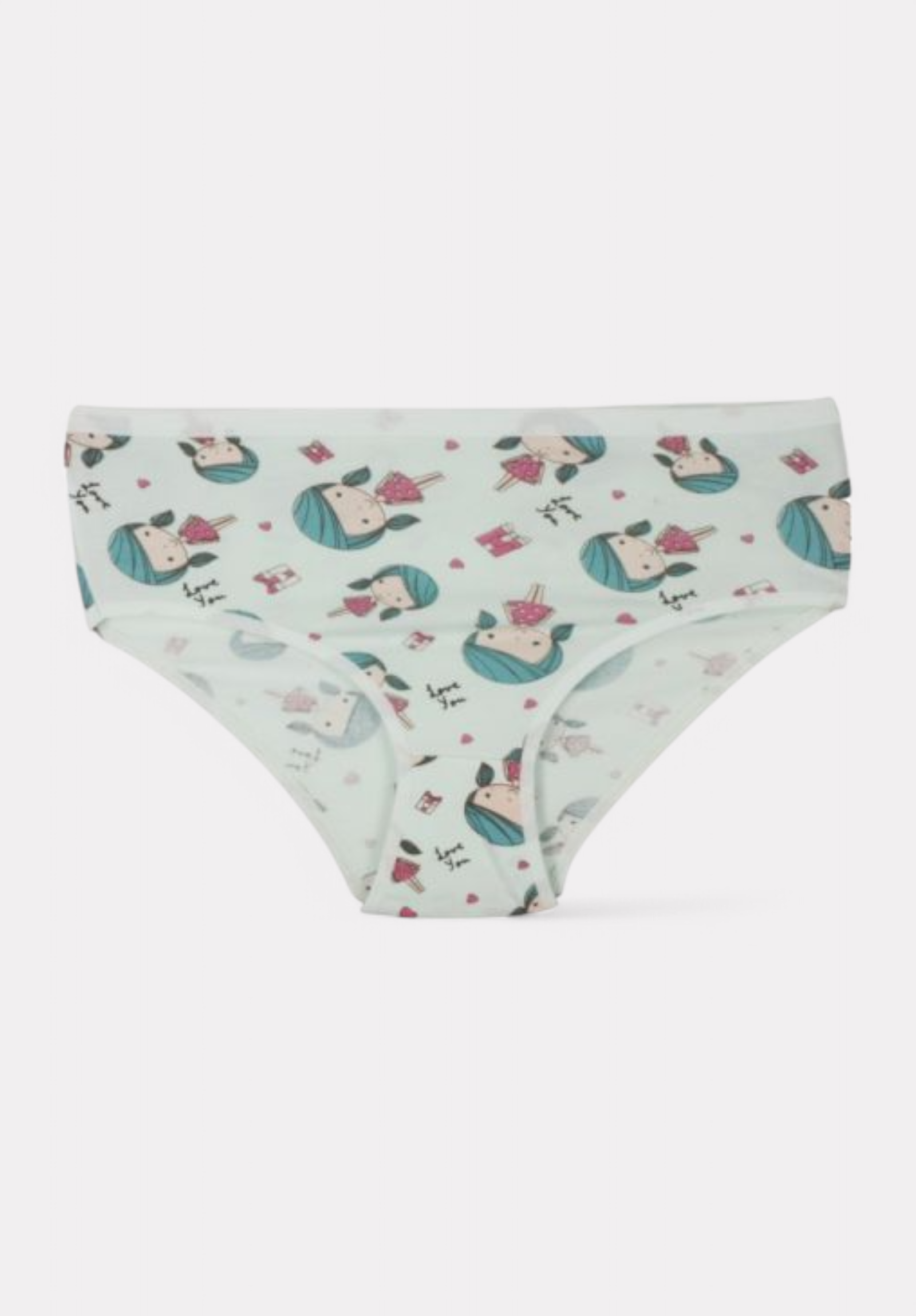 Σλιπ για κορίτσι Kota βαμβακερά με τυπωμένα σχέδια σε οικονομικό πακέτο 4 τεμαχίων KT3402-Πολύχρωμο φωτογραφία