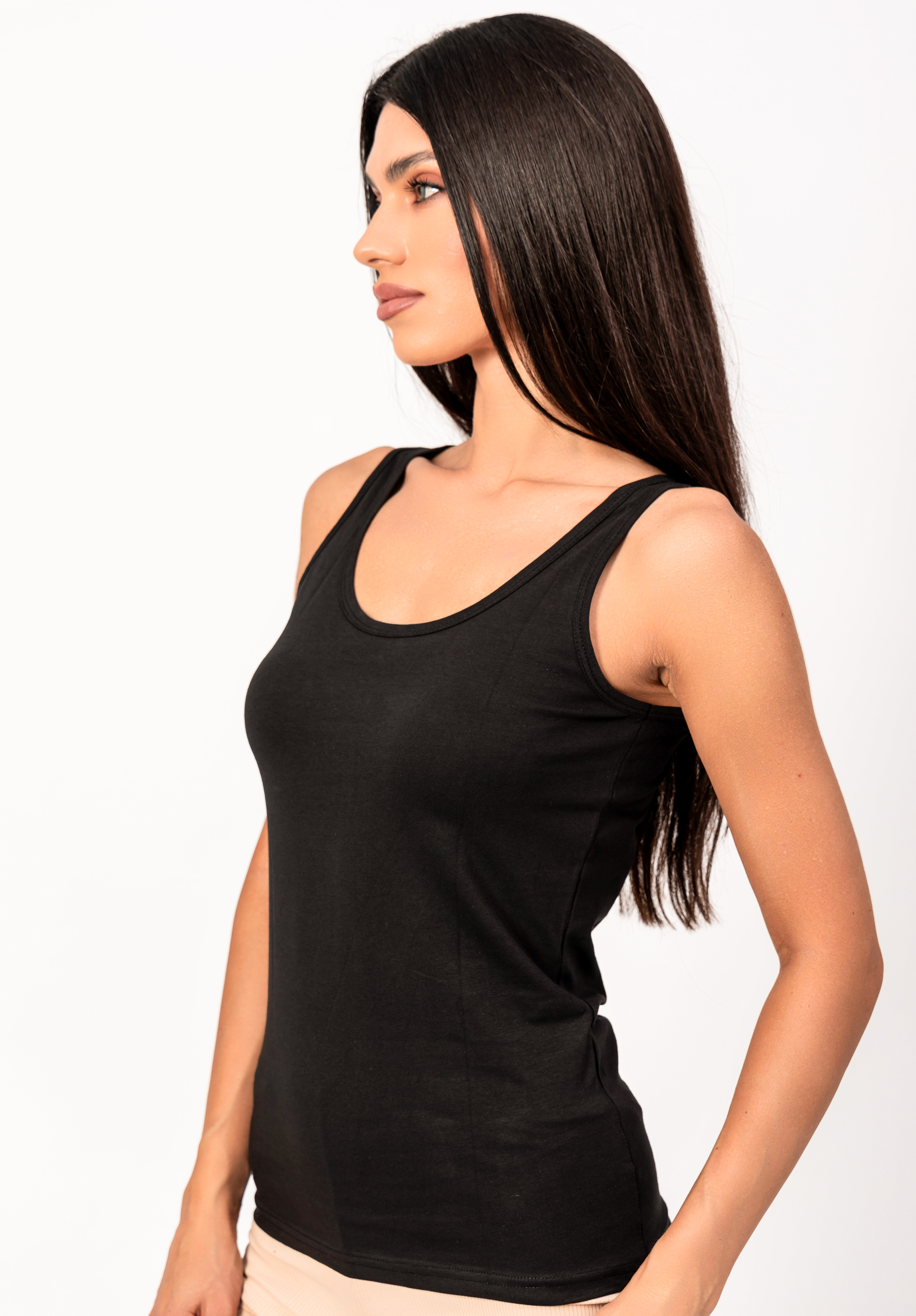 Φανελάκι γυναικείο φαρδιά τιράντα Kota KT6020-Μαύρο φωτογραφία