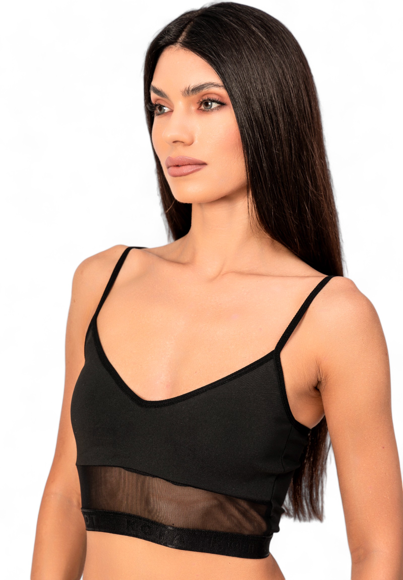 Μπουστάκι γυναικείο με διαφάνεια Kota KT6398-Μαύρο φωτογραφία