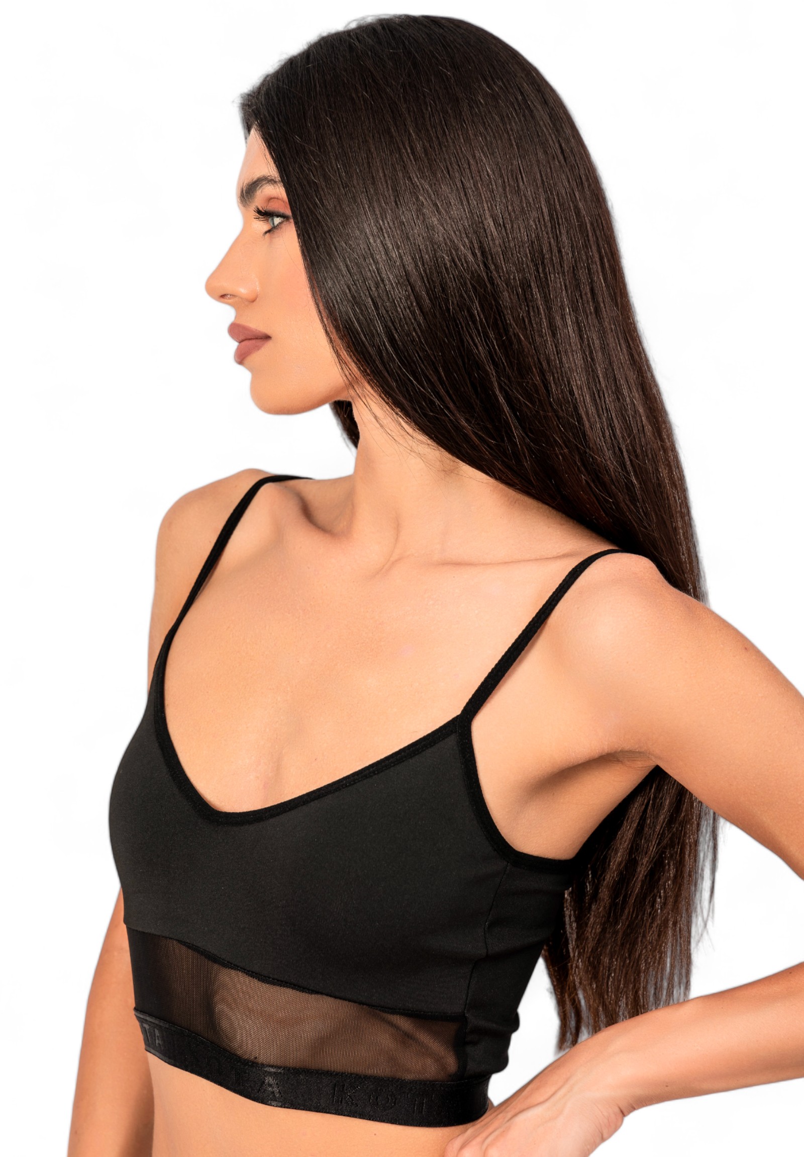 Μπουστάκι γυναικείο με διαφάνεια Kota KT6398-Μαύρο φωτογραφία